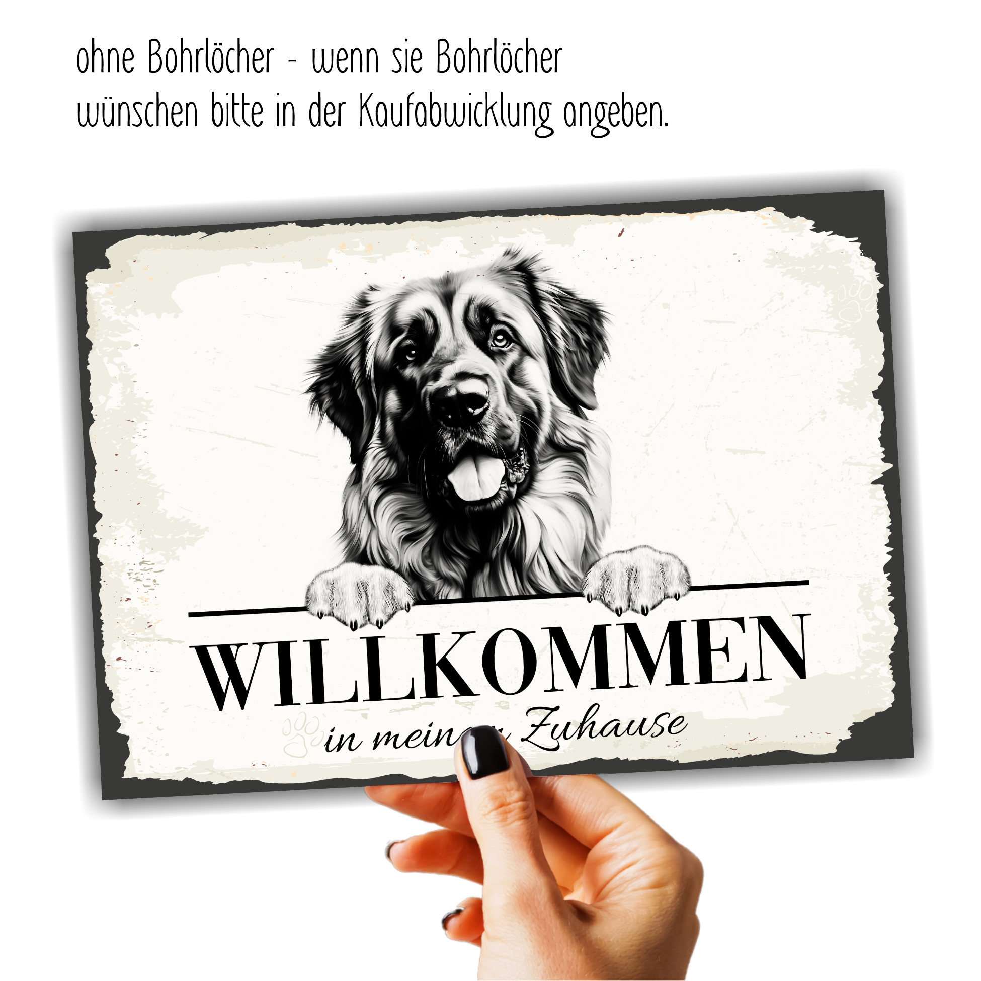 Hundeschild Willkommen Zuhause  Leonberger Leo Schild Achtung Spruch
