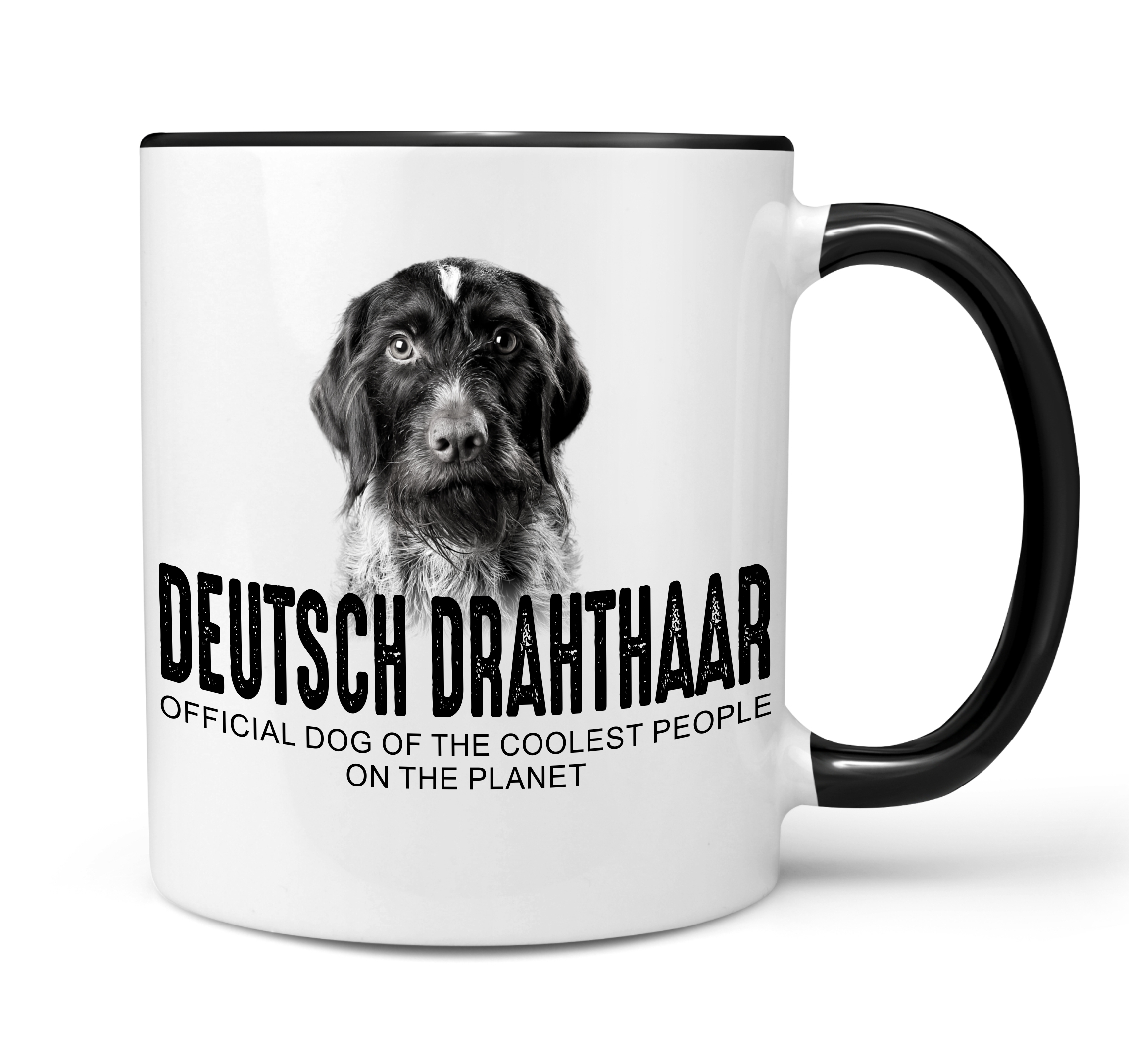 Deutsch Drahthaar DD Deutscher Drahthaar Deutscher Drahthaariger Vorstehhund Drahthaar German Wirehaired Pointer Jagdhund Jäger Dog cool Leute lustig Dog Tasse Kaffeetasse Kaffeebecher happy Design by Siviwonder