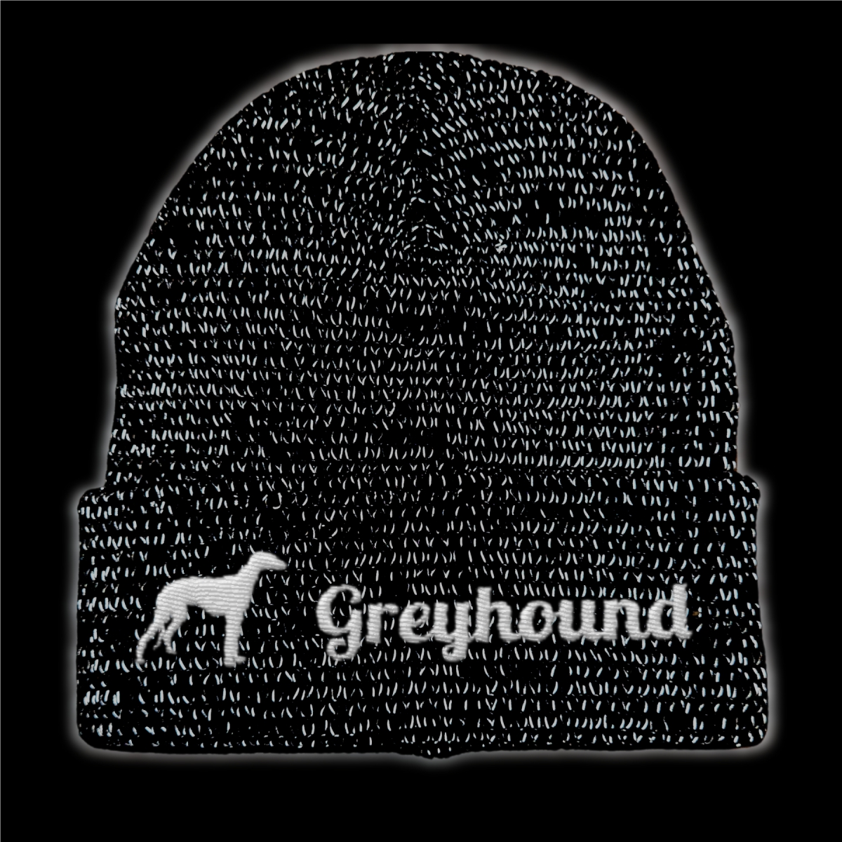 Greyhound reflektierende Mütze Stickerei Hund Winter Strickmütze reflex Beanie warm