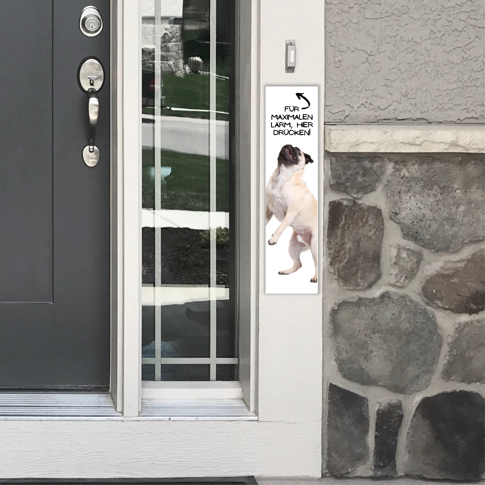 Mops Pug Carlino Chinese pug Dutch bulldog  Dutch mastiff Mini mastiff  Carlin Doguillo   Dog Türschild Warnschild Hundeschild Schildr happy Design by Siviwonder