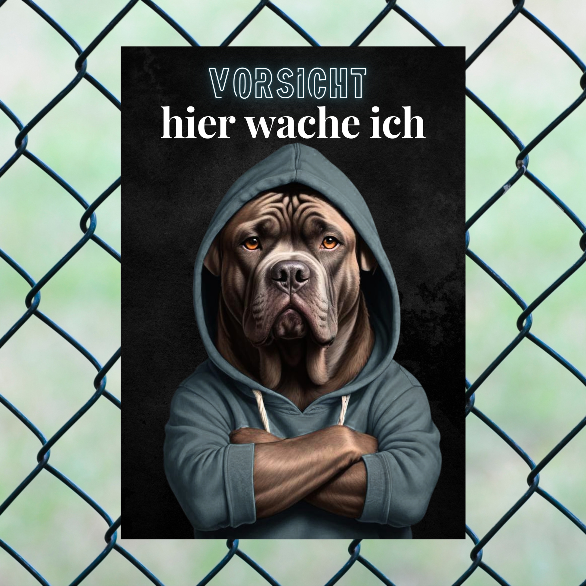 Hundeschild Schild Vorsicht Cane Corso Dog Spruch Türschild Warnschild Hund hier wache ich