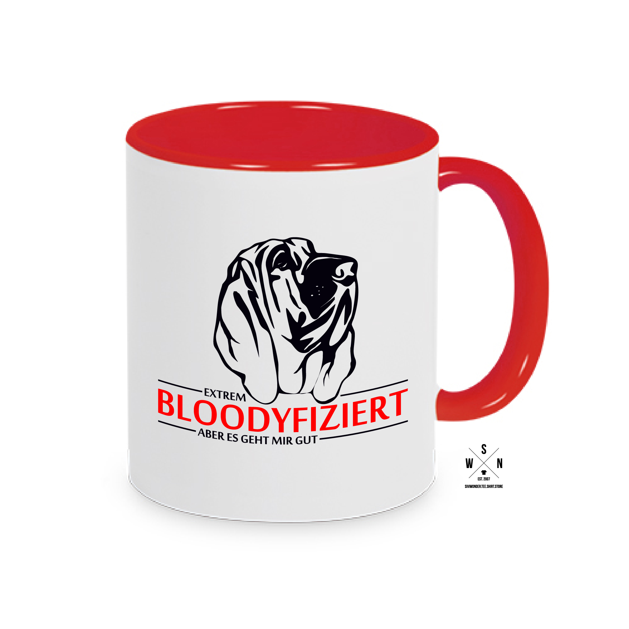 Tasse Kaffebecher INFIZIERT BLOODHOUND BLOODYFIZIERT