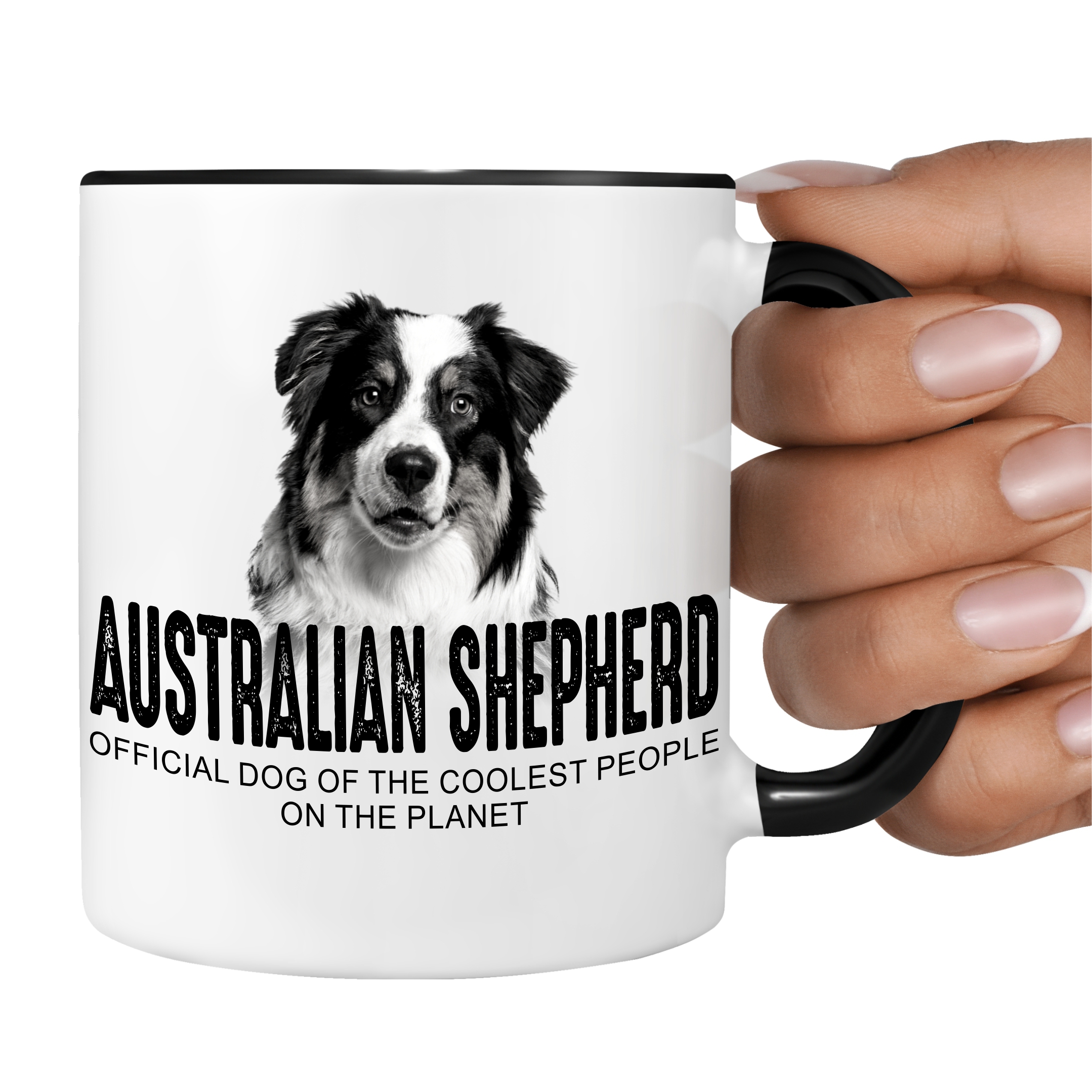 Australian Shepherd Aussie Australischer Schäferhund red tri Dog cool Leute lustig Dog Tasse Kaffeetasse Kaffeebecher happy Design by Siviwonder