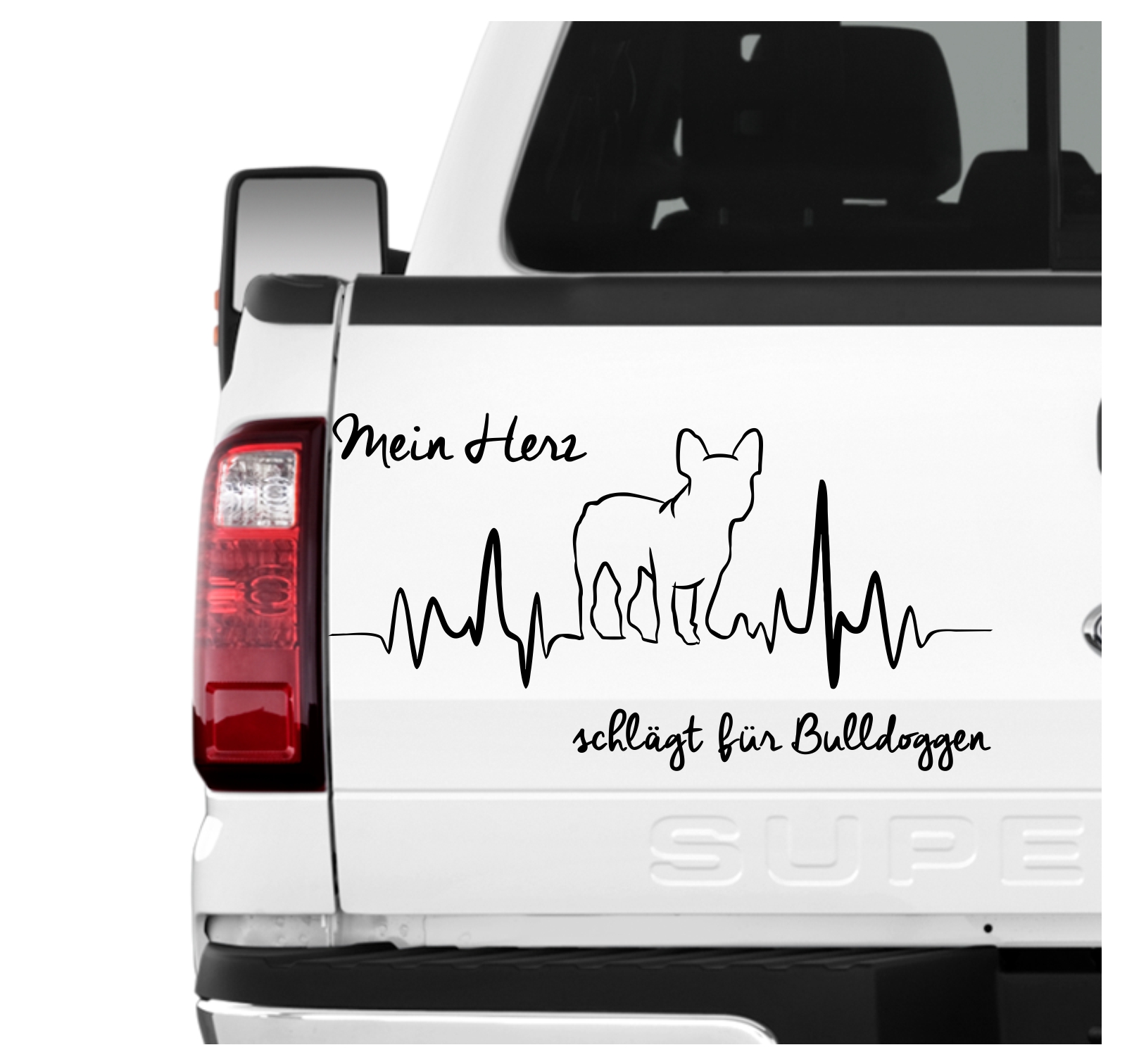 French Bulldog Frenchie Bully Französische Bulldogge  Dog Hundeaufkleber Herz AUTOAUFKLEBER Hunde HEARTBEAT EKG by SIVIWONDER