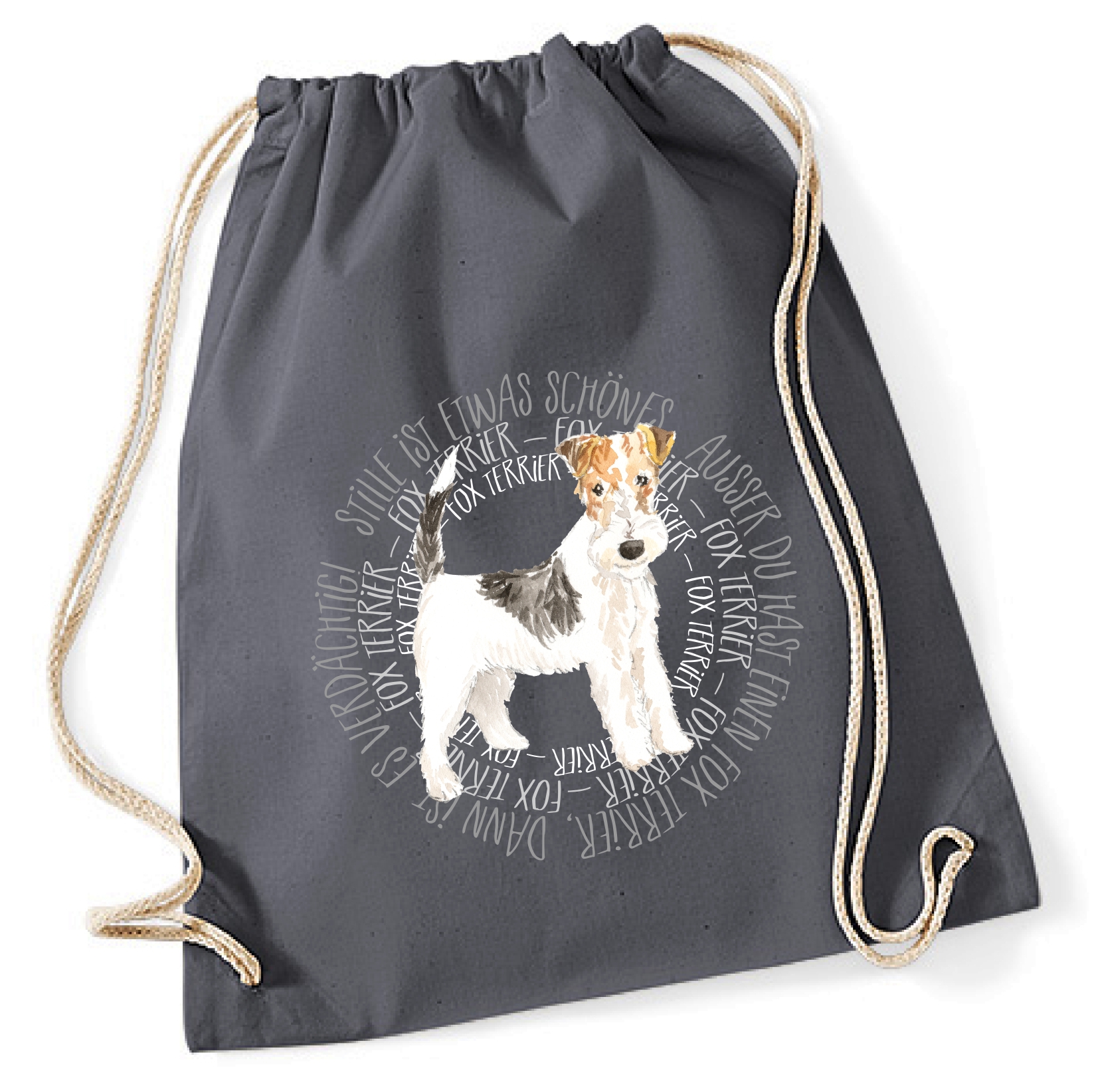 FOX TERRIER TURNBEUTEL CIRCLE Watercolor by SIVIWONDER