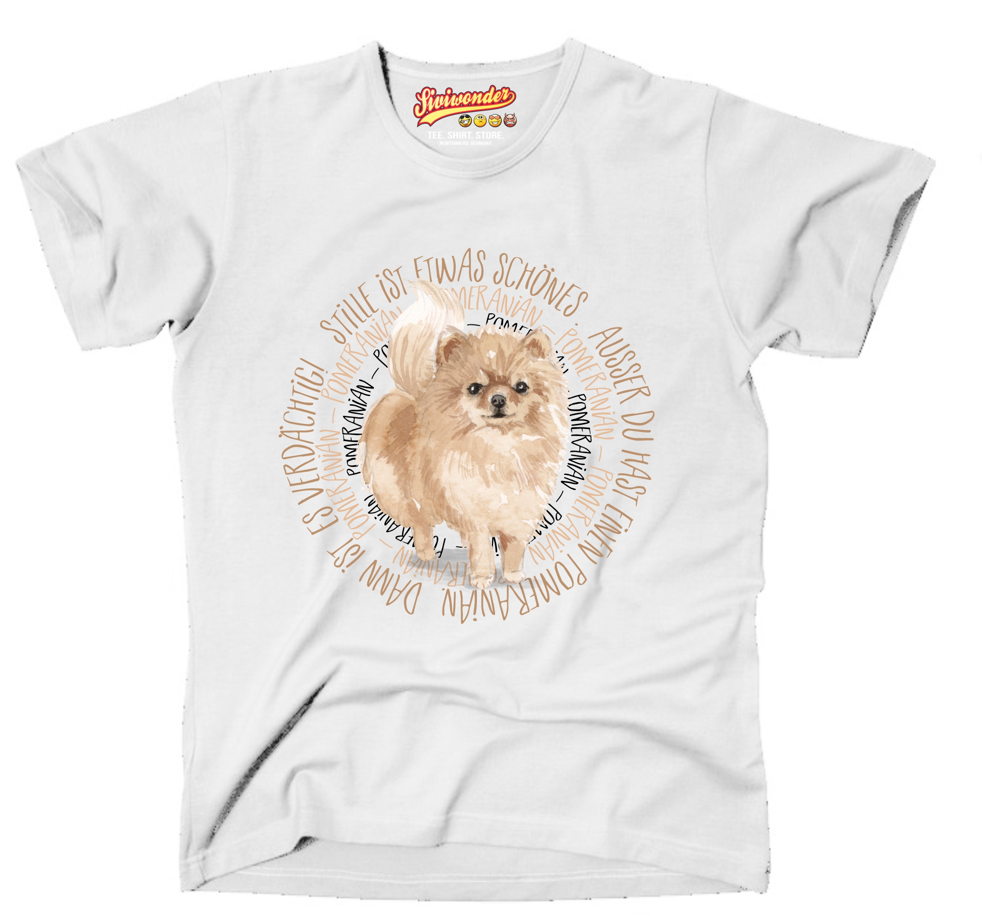 POMERANIAN UNISEX T-SHIRT CIRCLE Watercolor by SIVIWONDER
