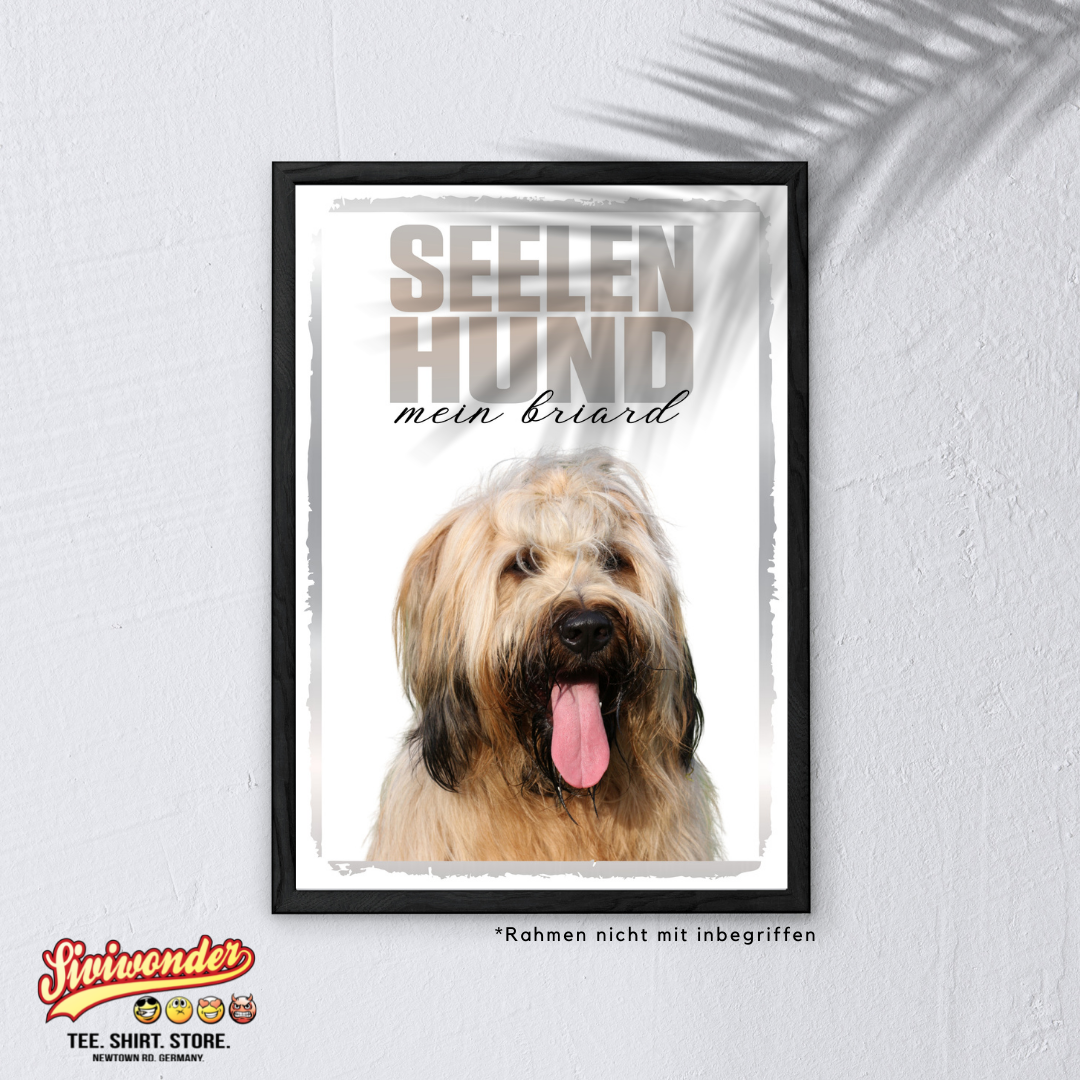 Briard Seelenhund Dog Schild Spruch Türschild Hundeschild Warnschild Soulmate