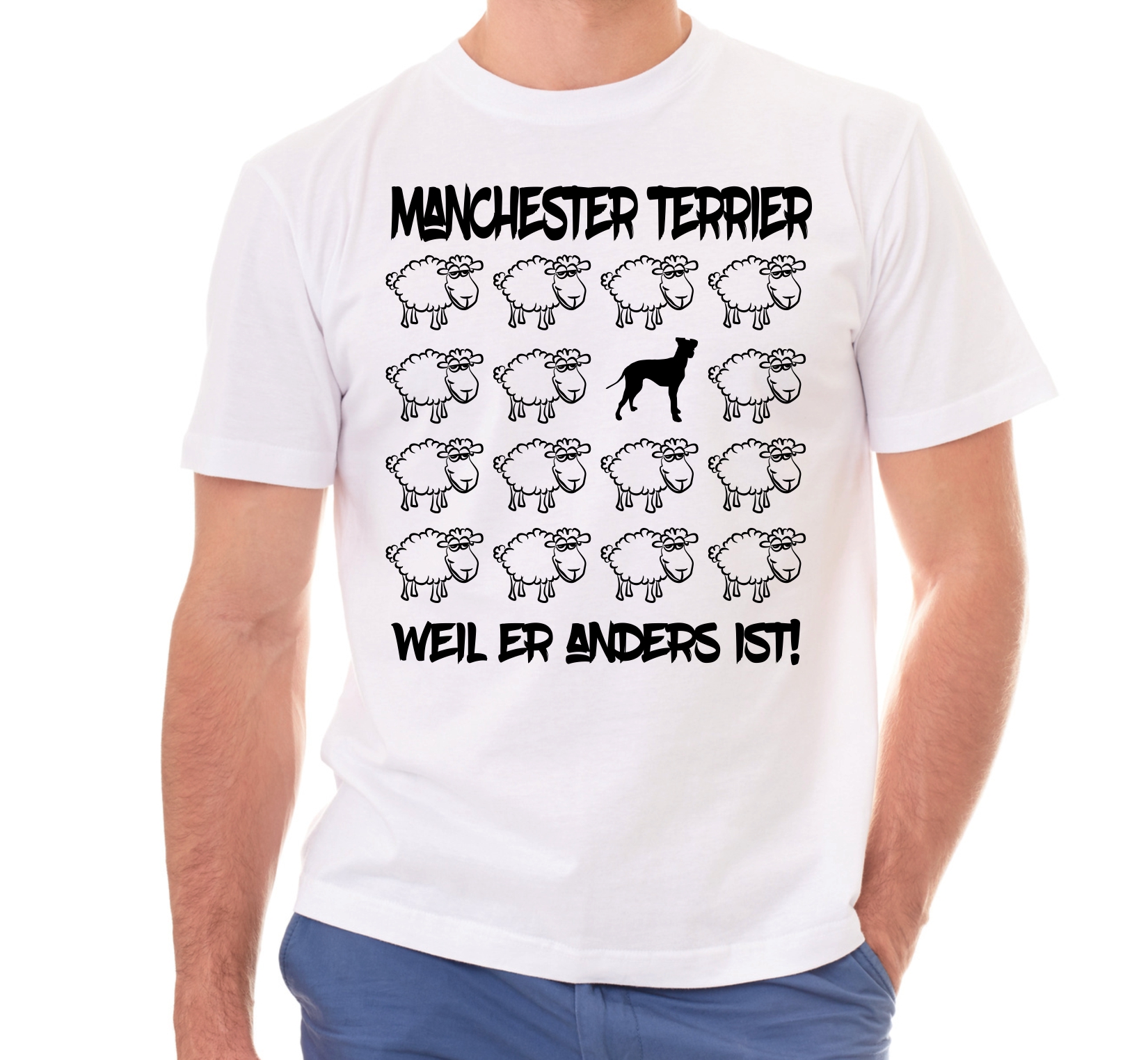 MACHESTER TERRIER UNISEX T-SHIRT BLACK SHEEP by SIVIWONDER