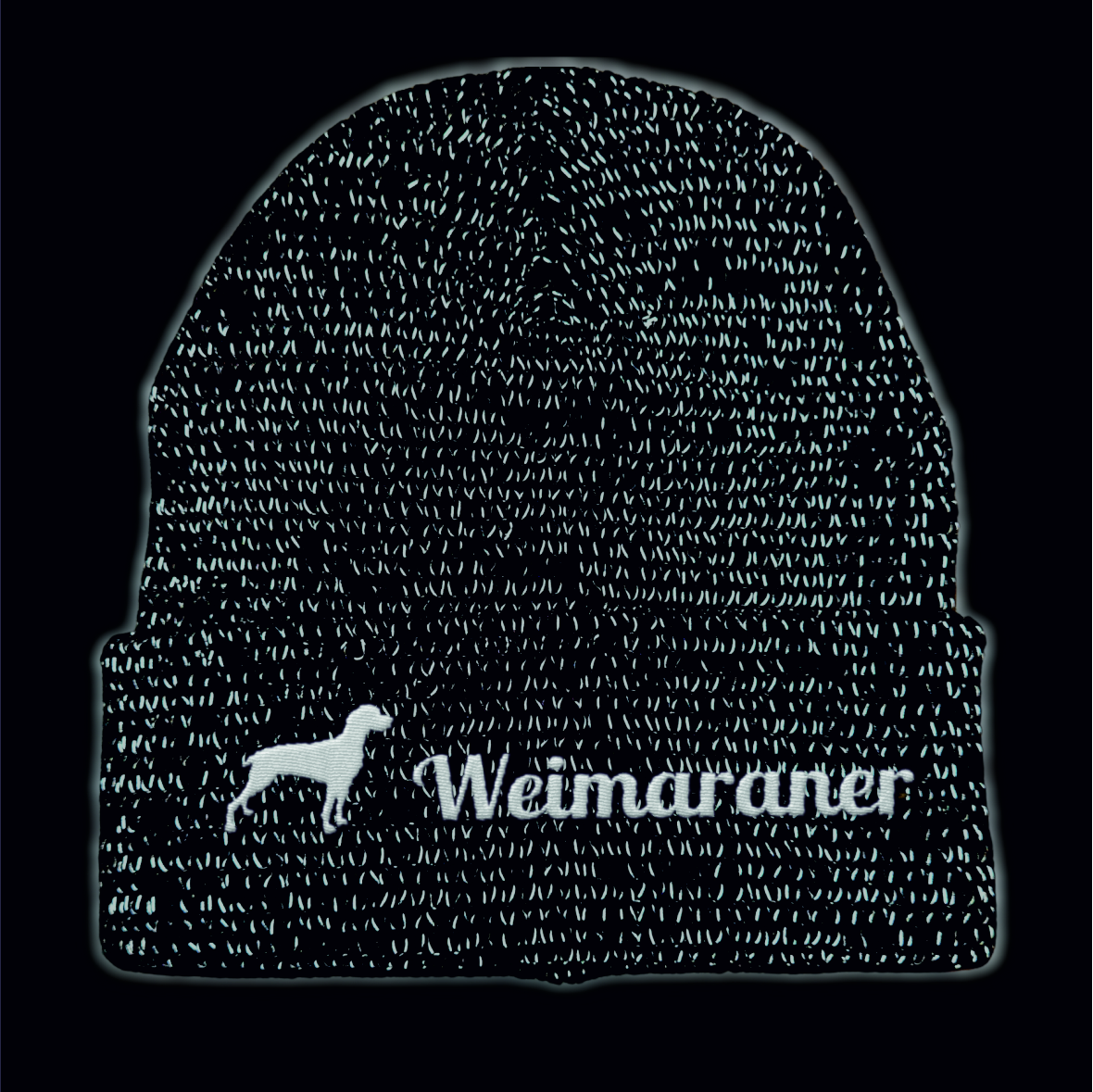 Weimaraner reflektierende Mütze Stickerei Hund Winter Strickmütze reflex Beanie warm
