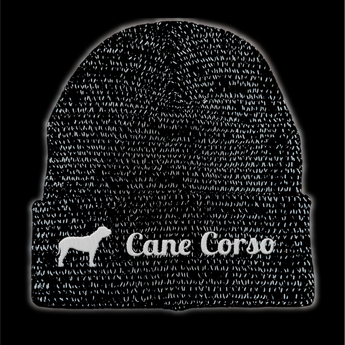 Cane Corso reflektierende Mütze Stickerei Hund Winter Strickmütze reflex Beanie warm