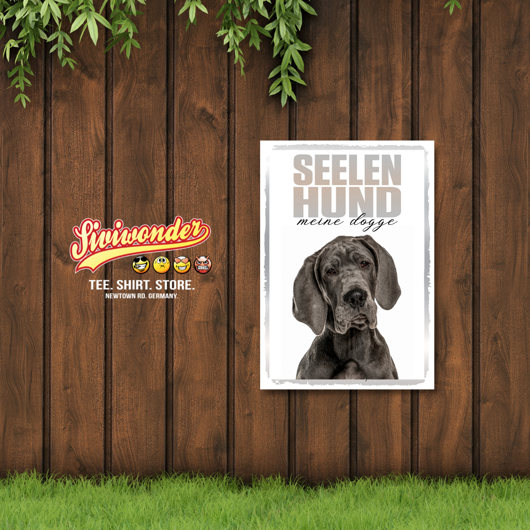 Deutsche Dogge 3 Seelenhund Dog Schild Spruch Türschild Hundeschild Warnschild Soulmate