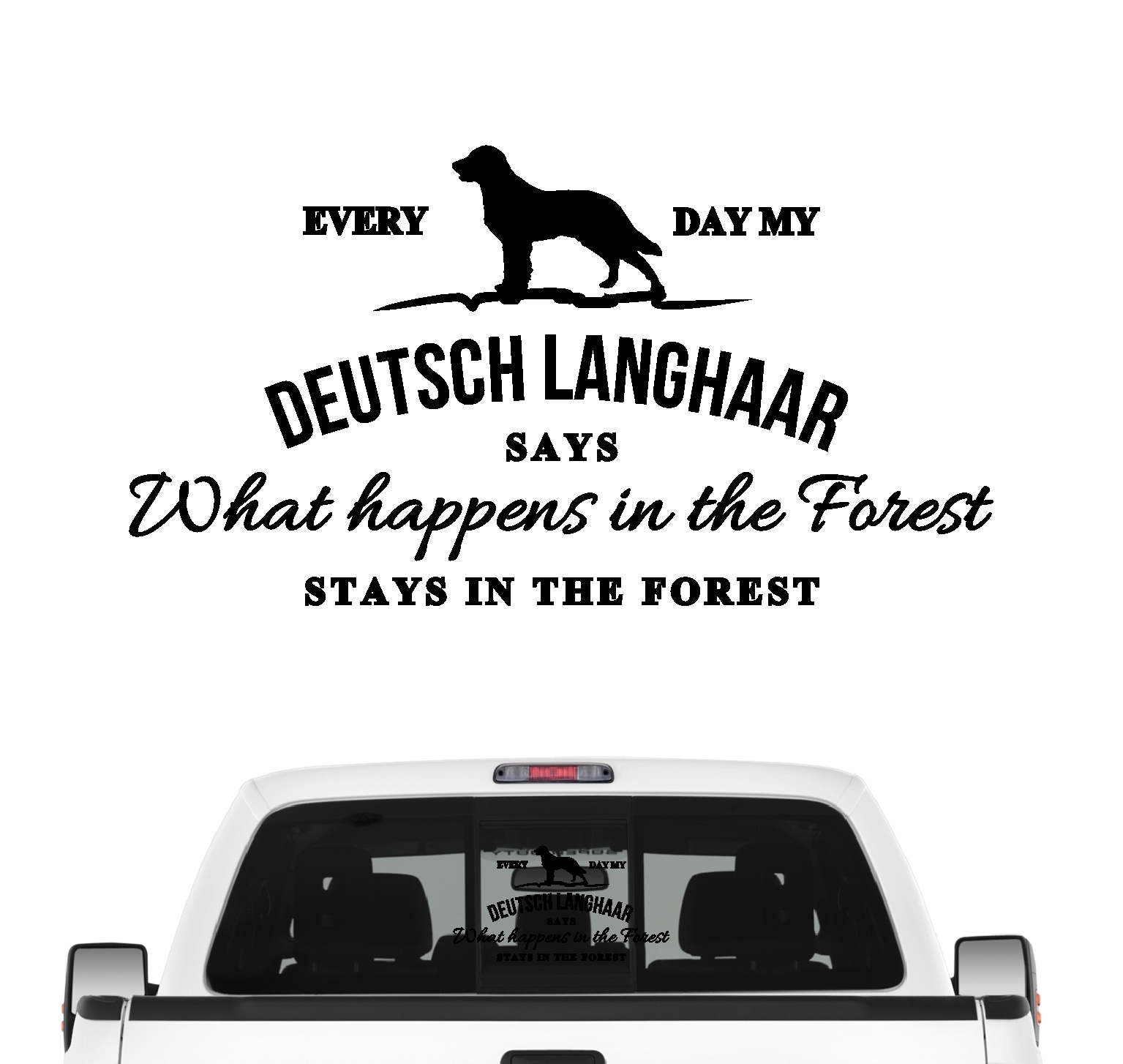 Deutsch Langhaar Aufkleber Vintage Hundeaufkleber Folie DL Deutscher