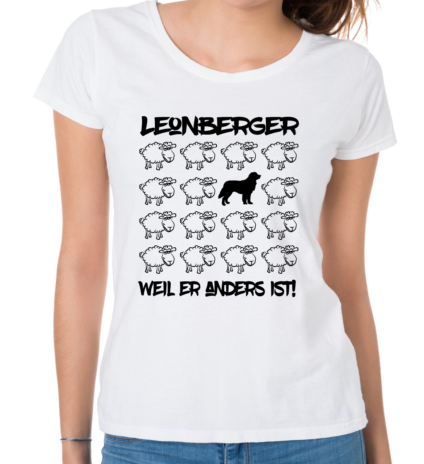LEONBERGER DAMEN T-SHIRT BLACK SHEEP by SIVIWONDER