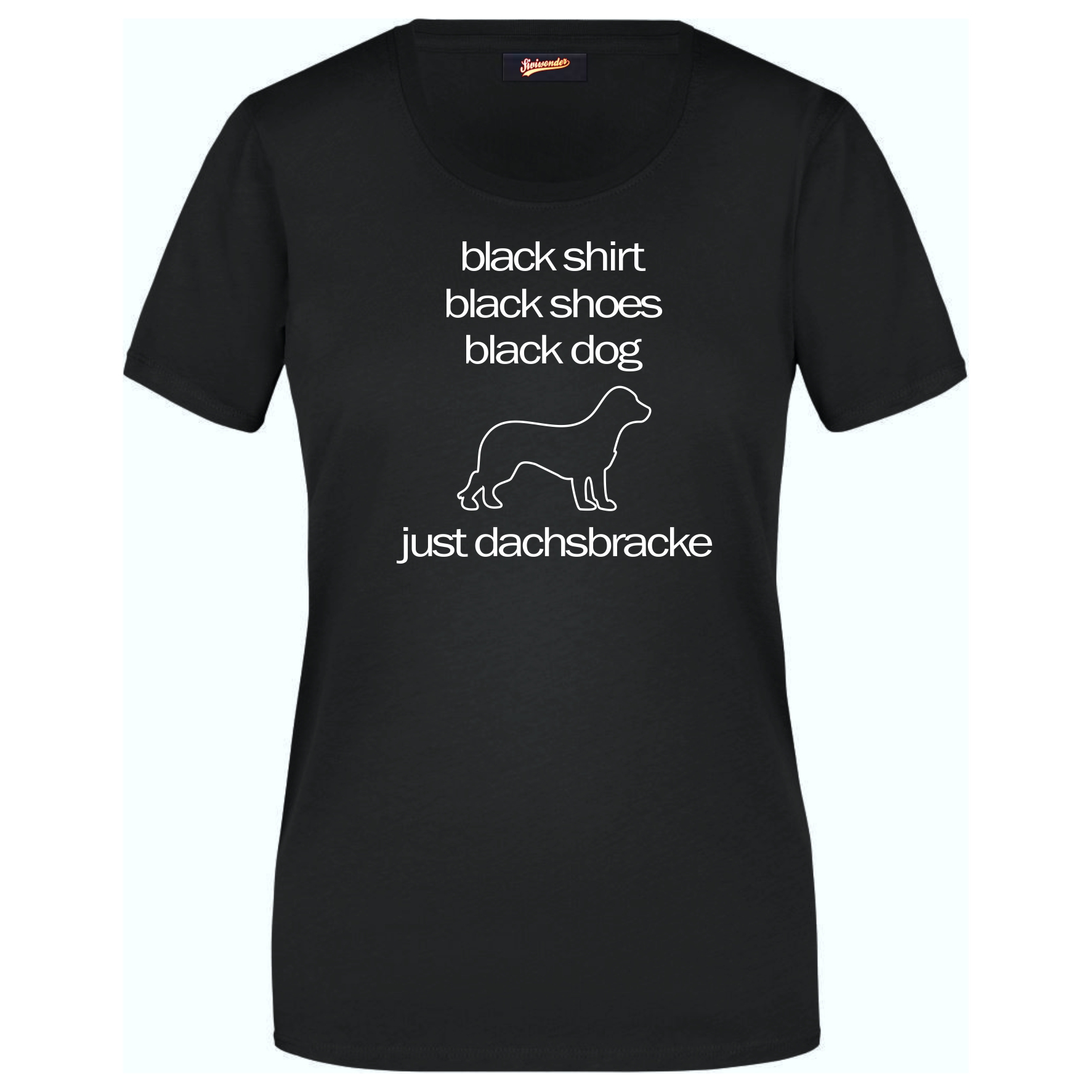 Dachsbracke Black Dog Damen T-Shirt Siviwonder Drever Hund Hundemotiv schwarz