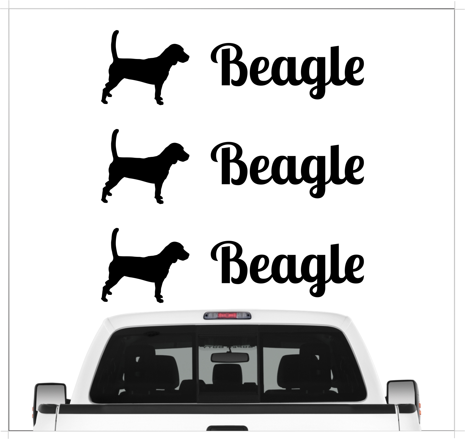 Beagle English Beagel Aufkleber 3er Set Hundeaufkleber Hundemotiv Hund Folie