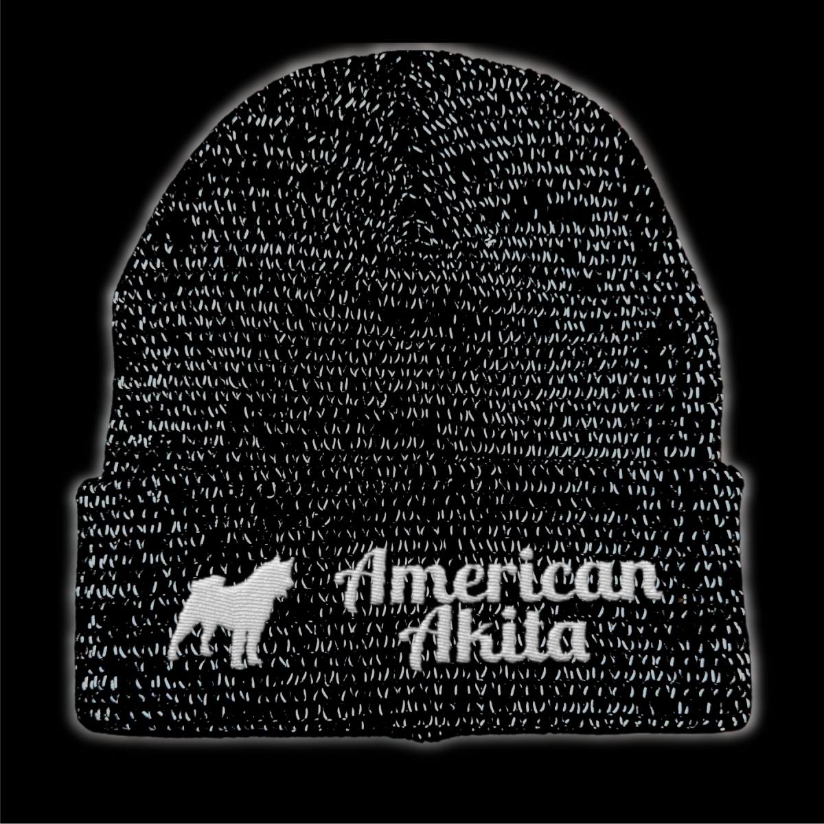 American Akita reflektierende Mütze Stickerei Hund Winter Strickmütze reflex Beanie warm