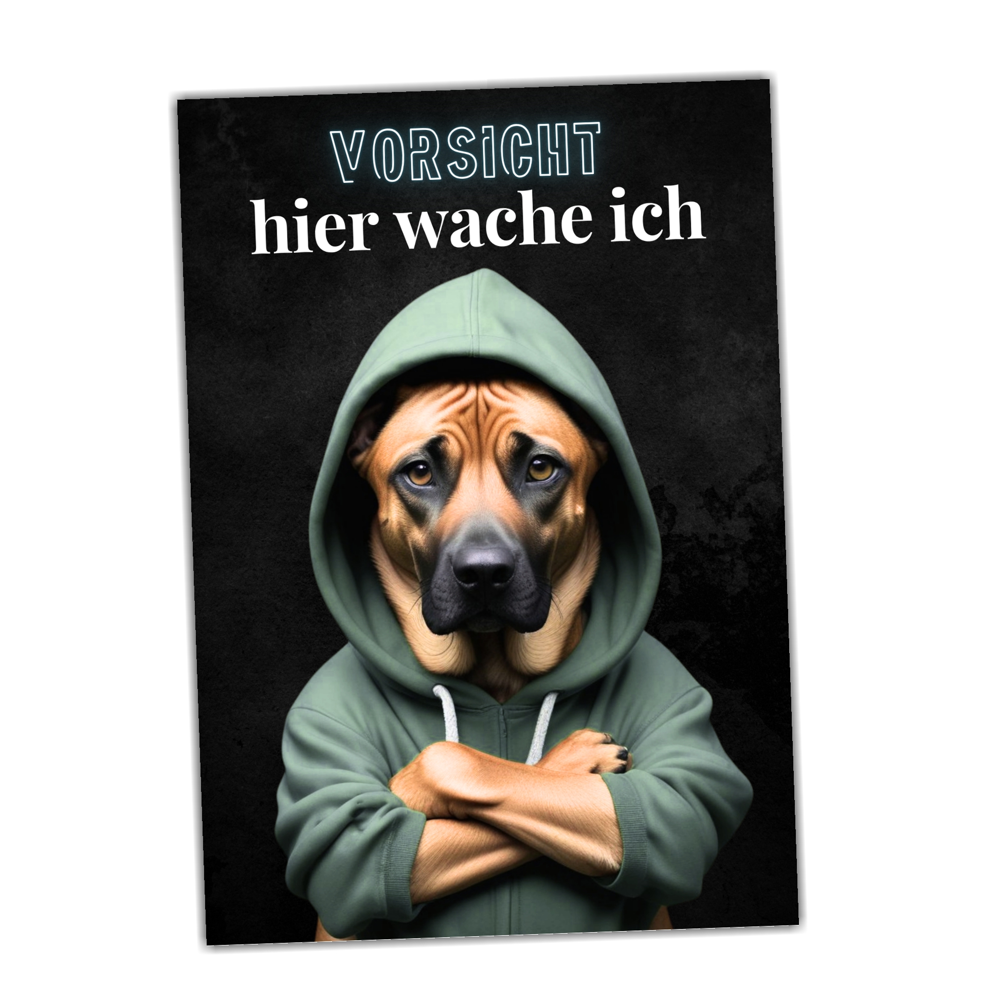 Hundeschild Schild Vorsicht Rhodesian Ridgeback Dog Spruch Türschild Warnschild Hund hier wache ich