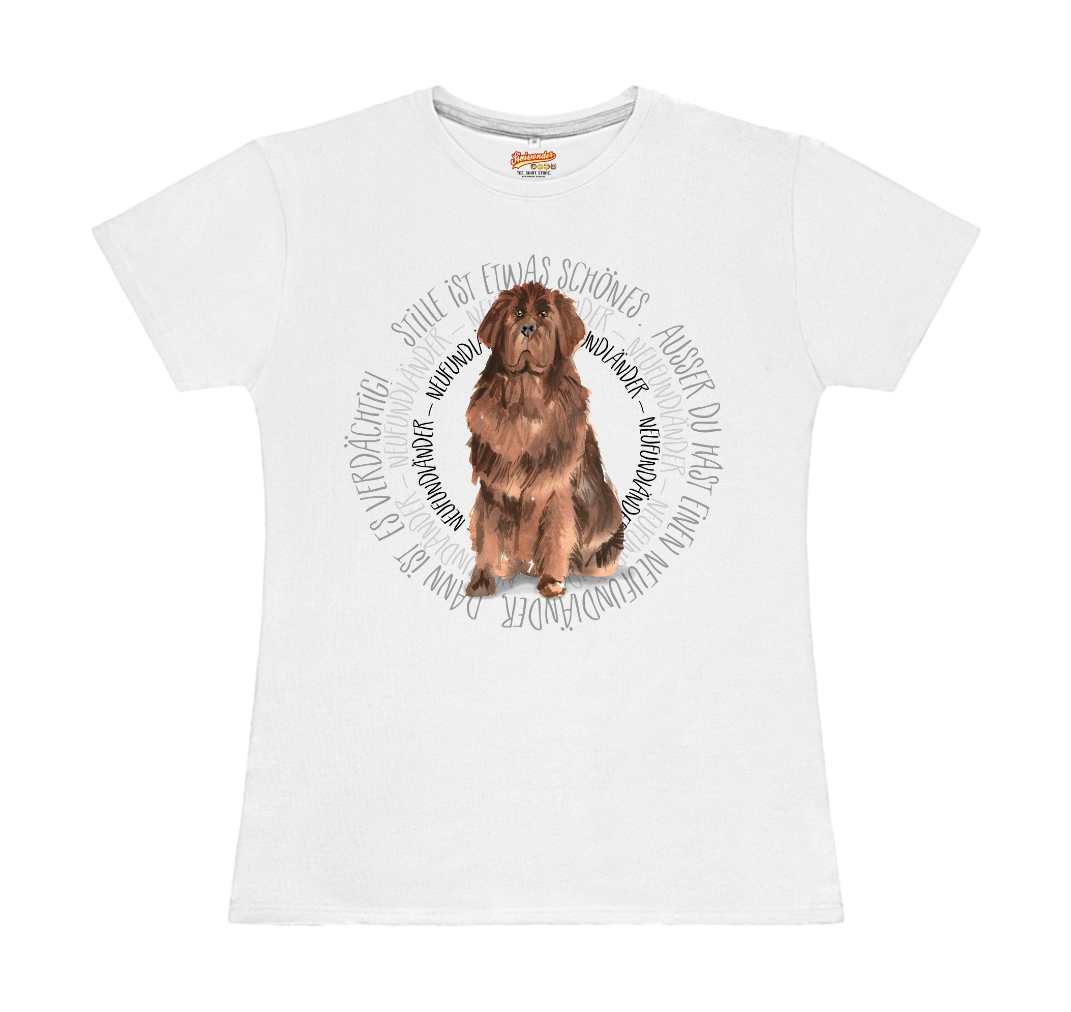 NEUFUNDLÄNDER DAMEN T-SHIRT CIRCLE Watercolor by SIVIWONDER