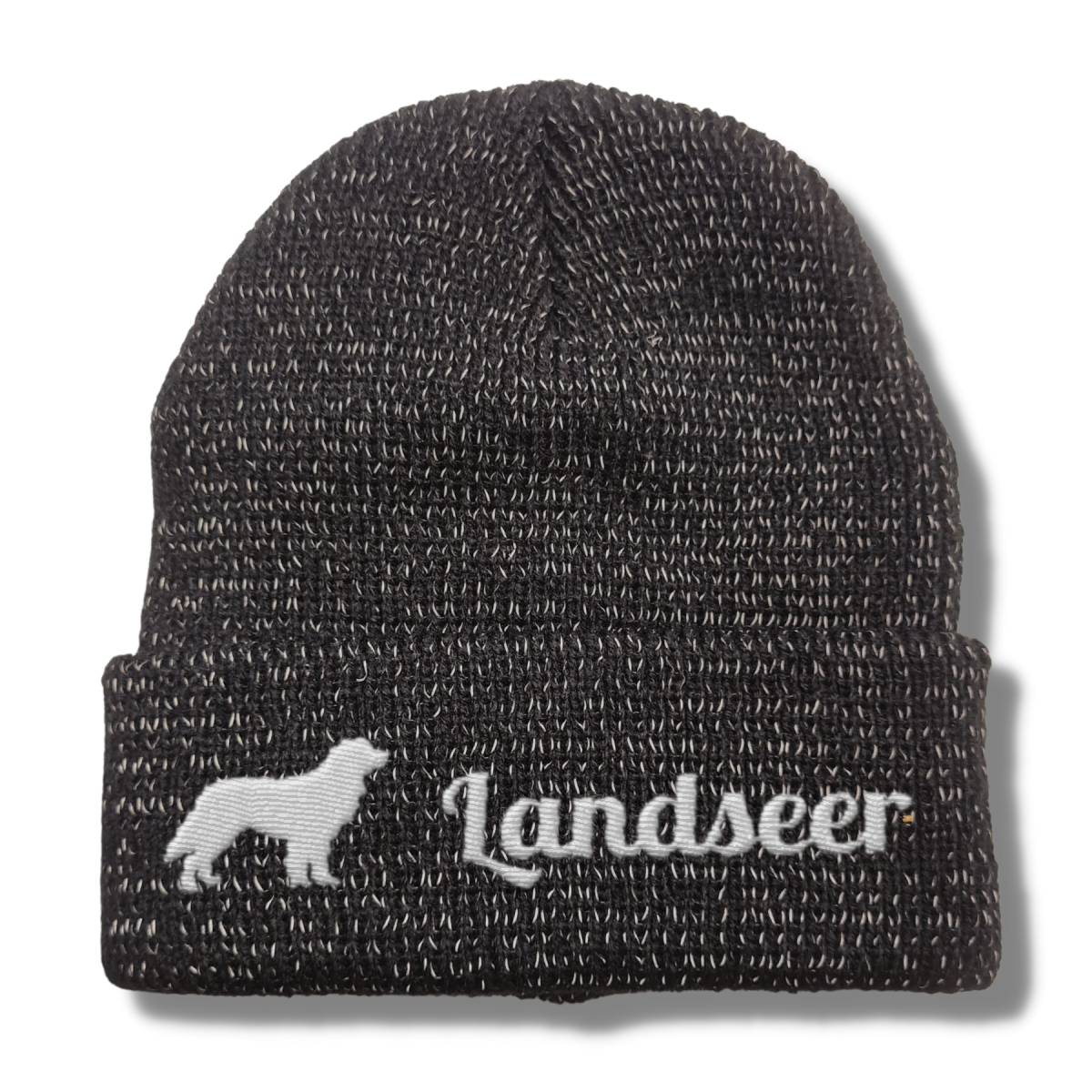 Landseer reflektierende Mütze Stickerei Hund Winter Strickmütze reflex Beanie warm
