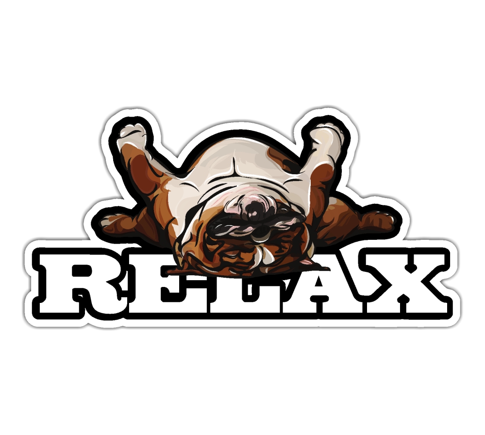 Aufkleber Sticker ENGLISH BULLDOG RELAX