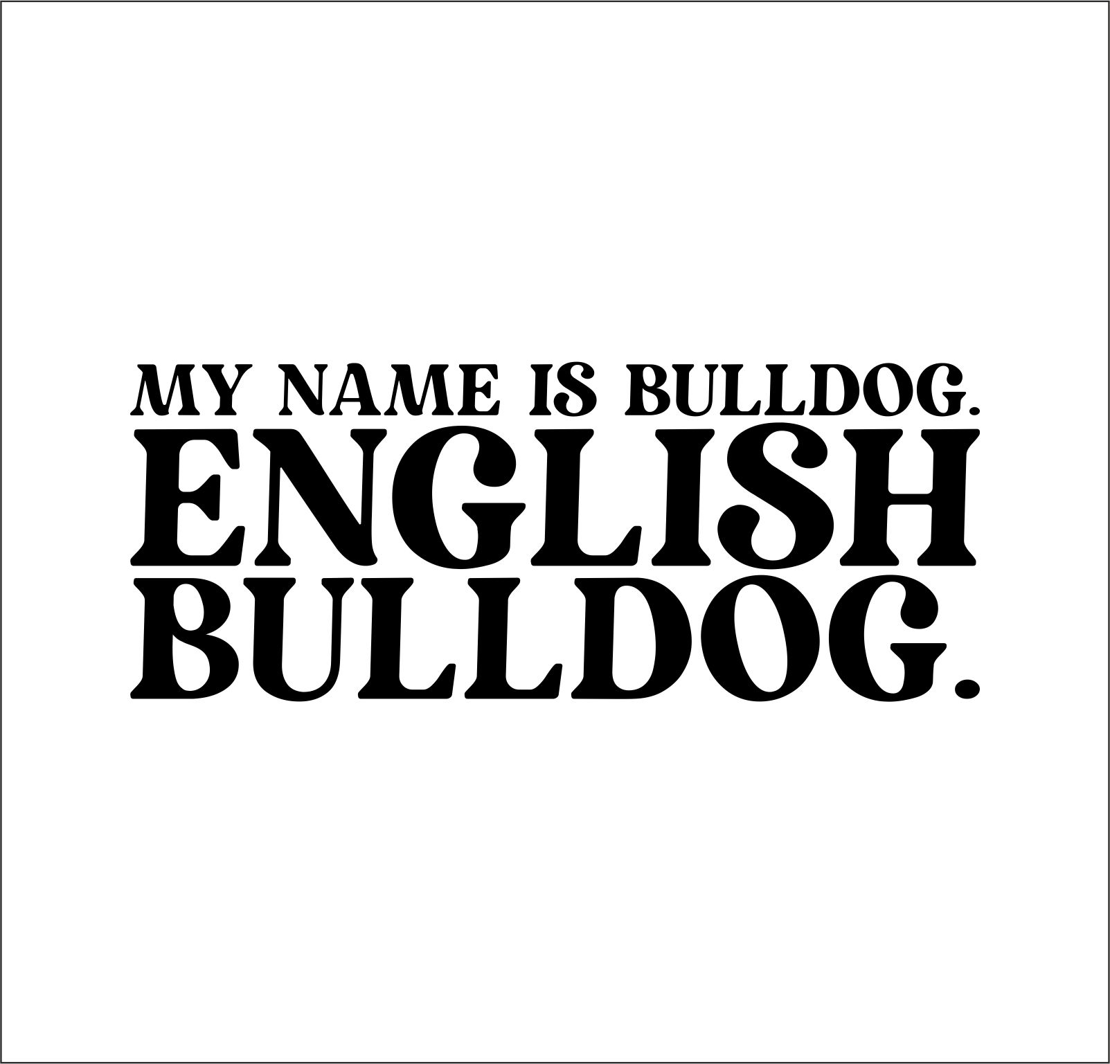 English Bulldog Dog Name  Hundeaufkleber Hundemotiv Folie Bully English Bulldog