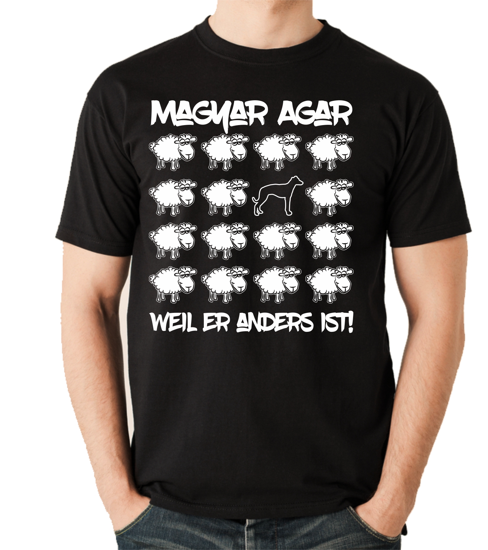 MAGYAR AGAR UNISEX T-SHIRT BLACK SHEEP by SIVIWONDER