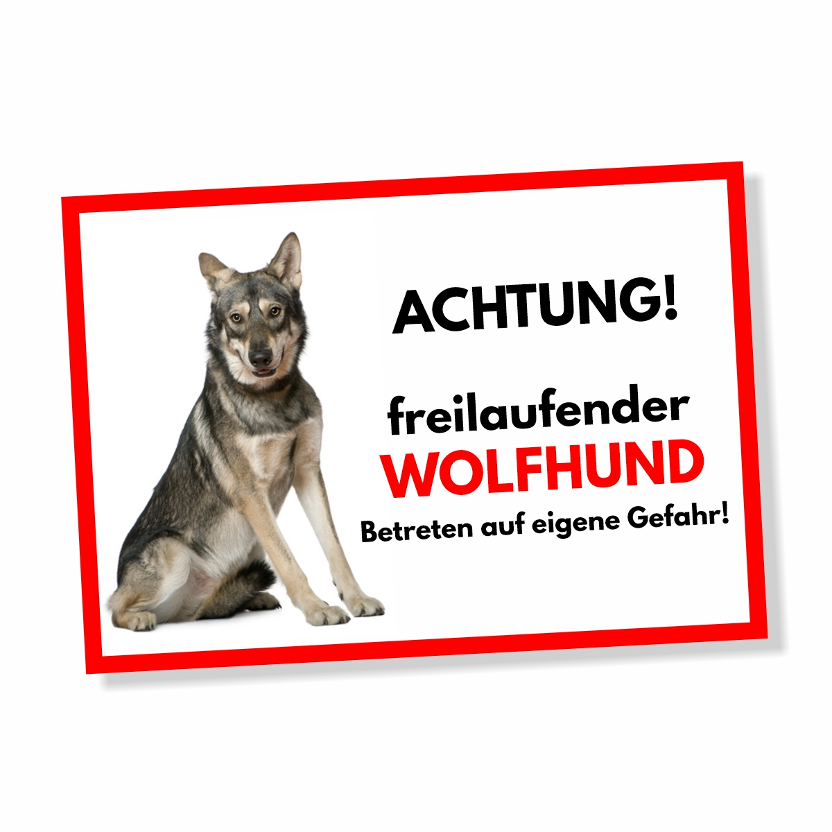 Wolfhound Freilaufender Hund Dog Schild Spruch Türschild Hundeschild Warnschild