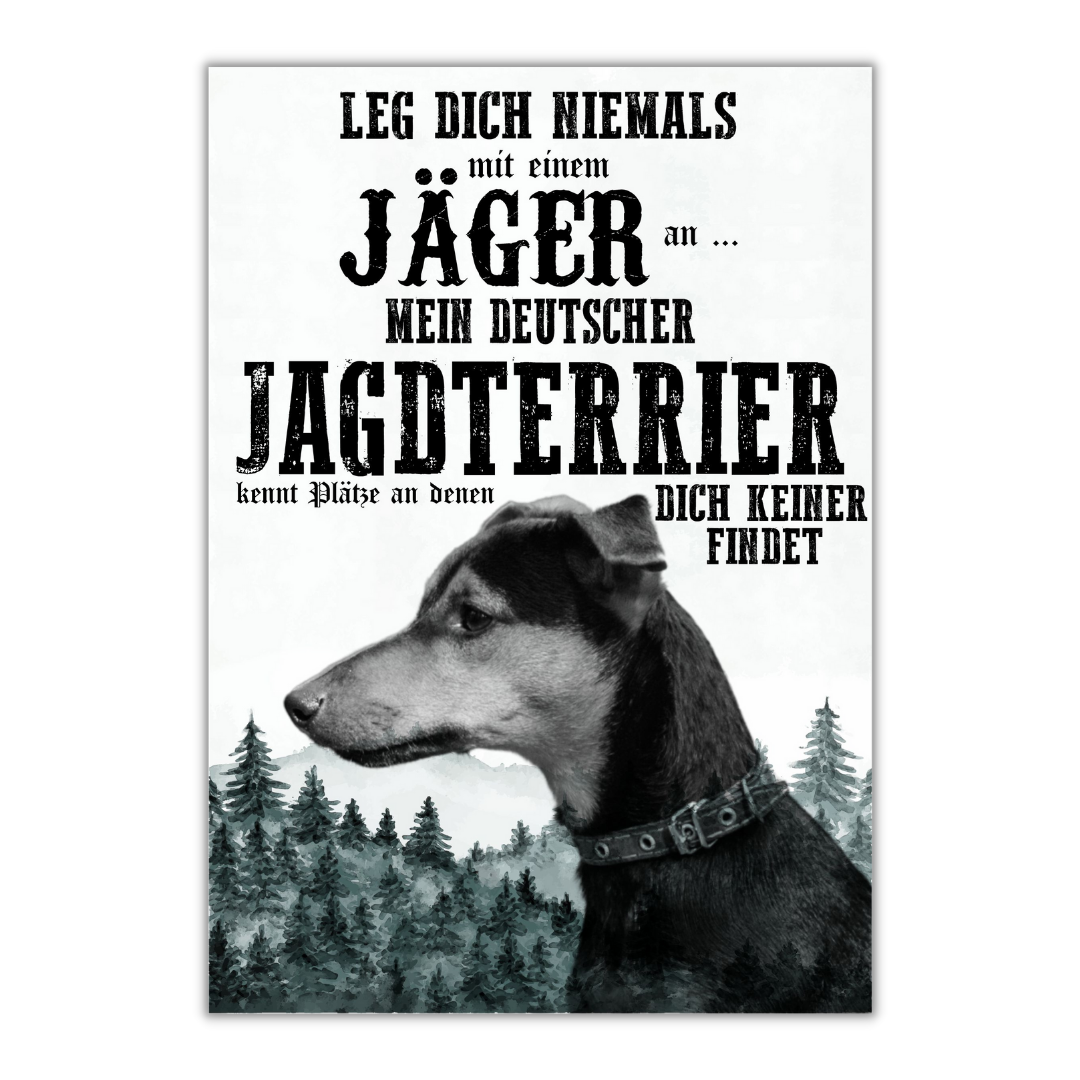 Schild DEUTSCHER JAGDTERRIER Dog Hund Spruch Türschild Hundeschild Jagd Jagdhund Wall Art