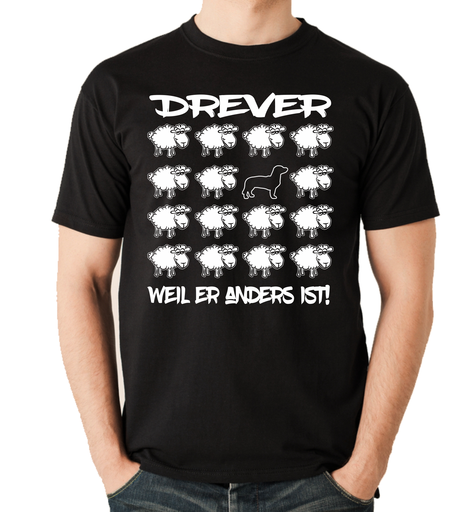 DREVER UNISEX T-SHIRT BLACK SHEEP by SIVIWONDER