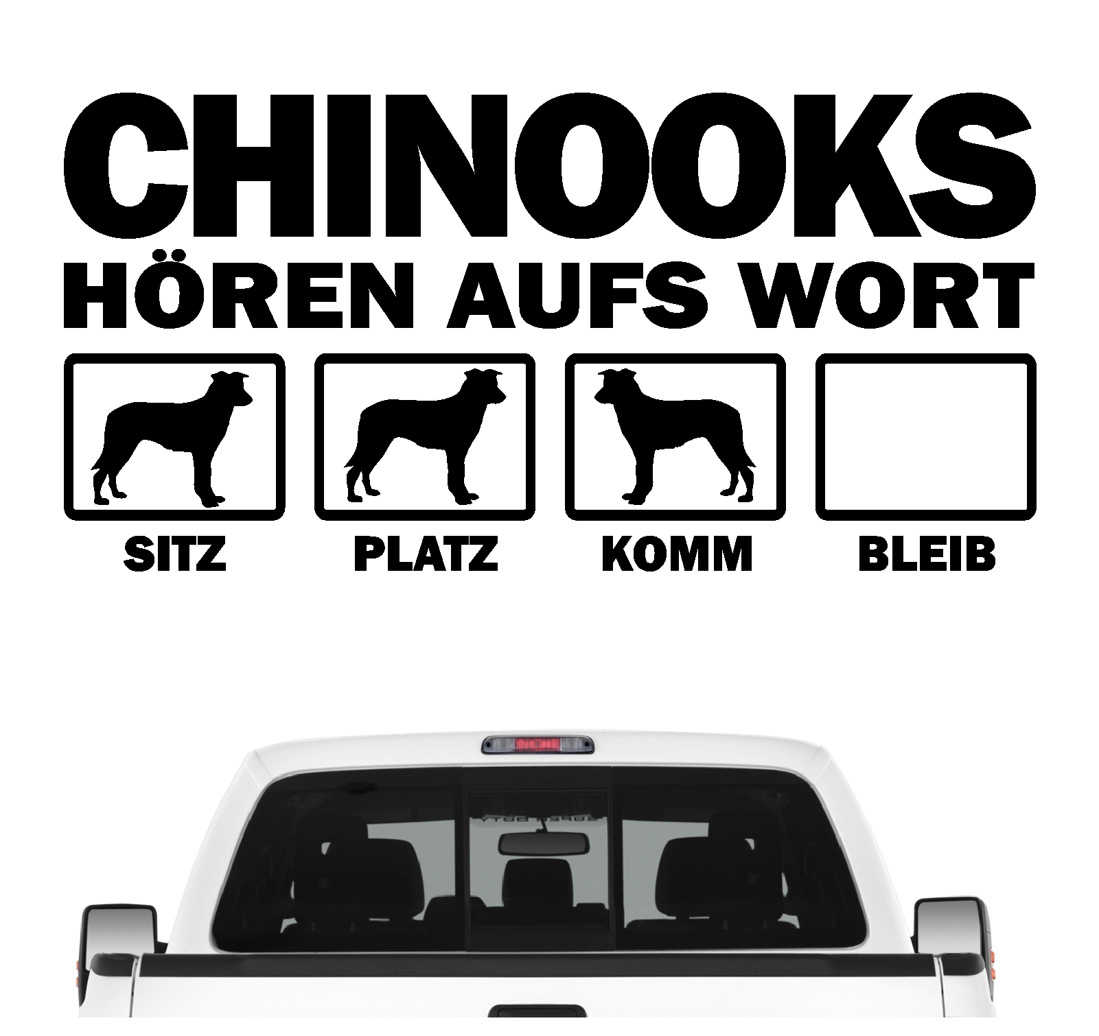 Chinook USA Spitz Schlittenhund  Dog  Hört aufs Wort Hunde Aufkleber Sticker Autoaufkleber
