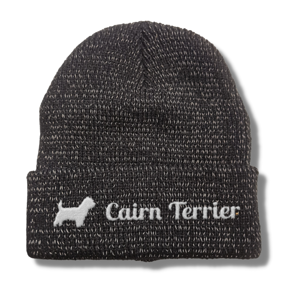 Cairn Terrier reflektierende Mütze Stickerei Hund Winter Strickmütze reflex Beanie warm