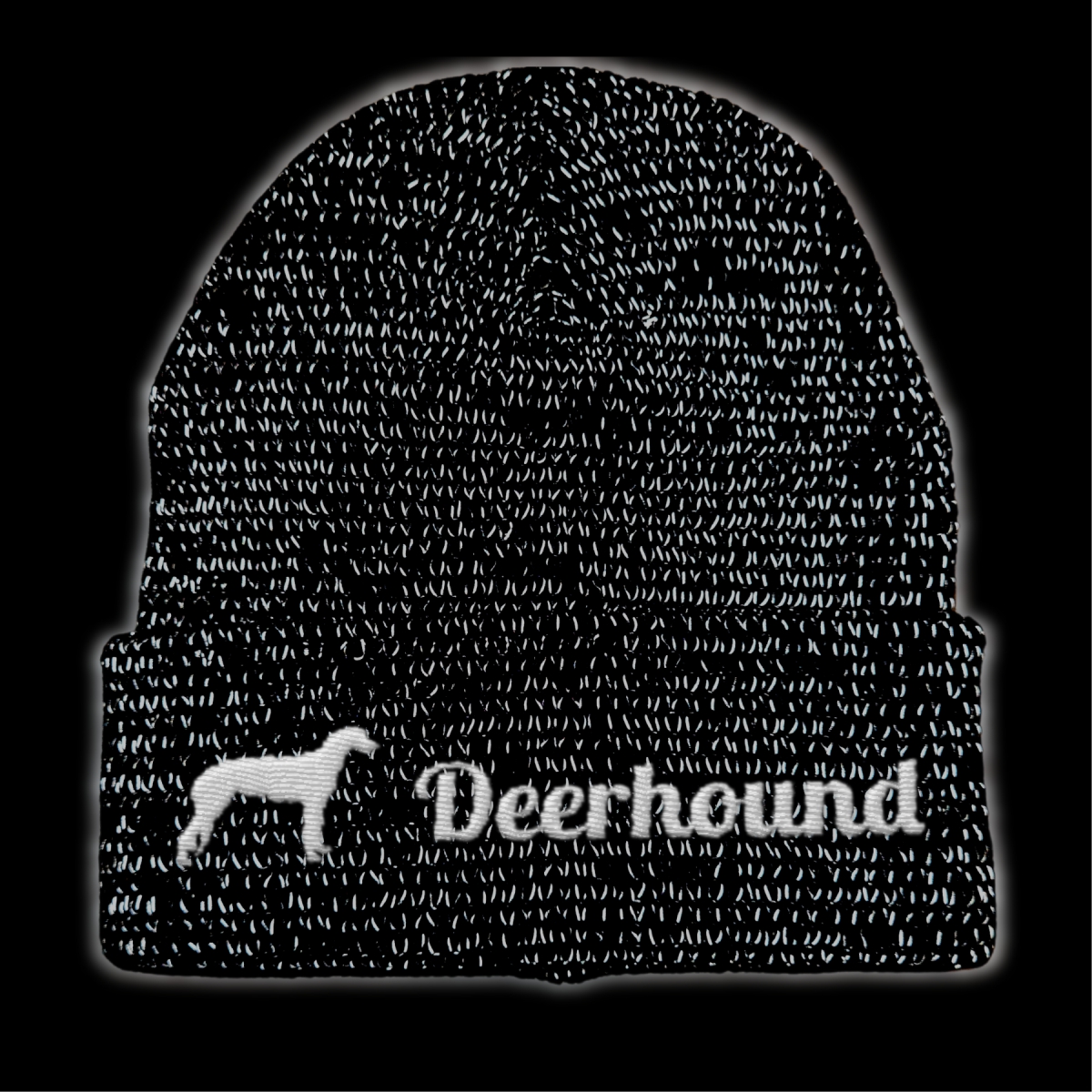 Deerhound reflektierende Mütze Stickerei Hund Winter Strickmütze reflex Beanie warm