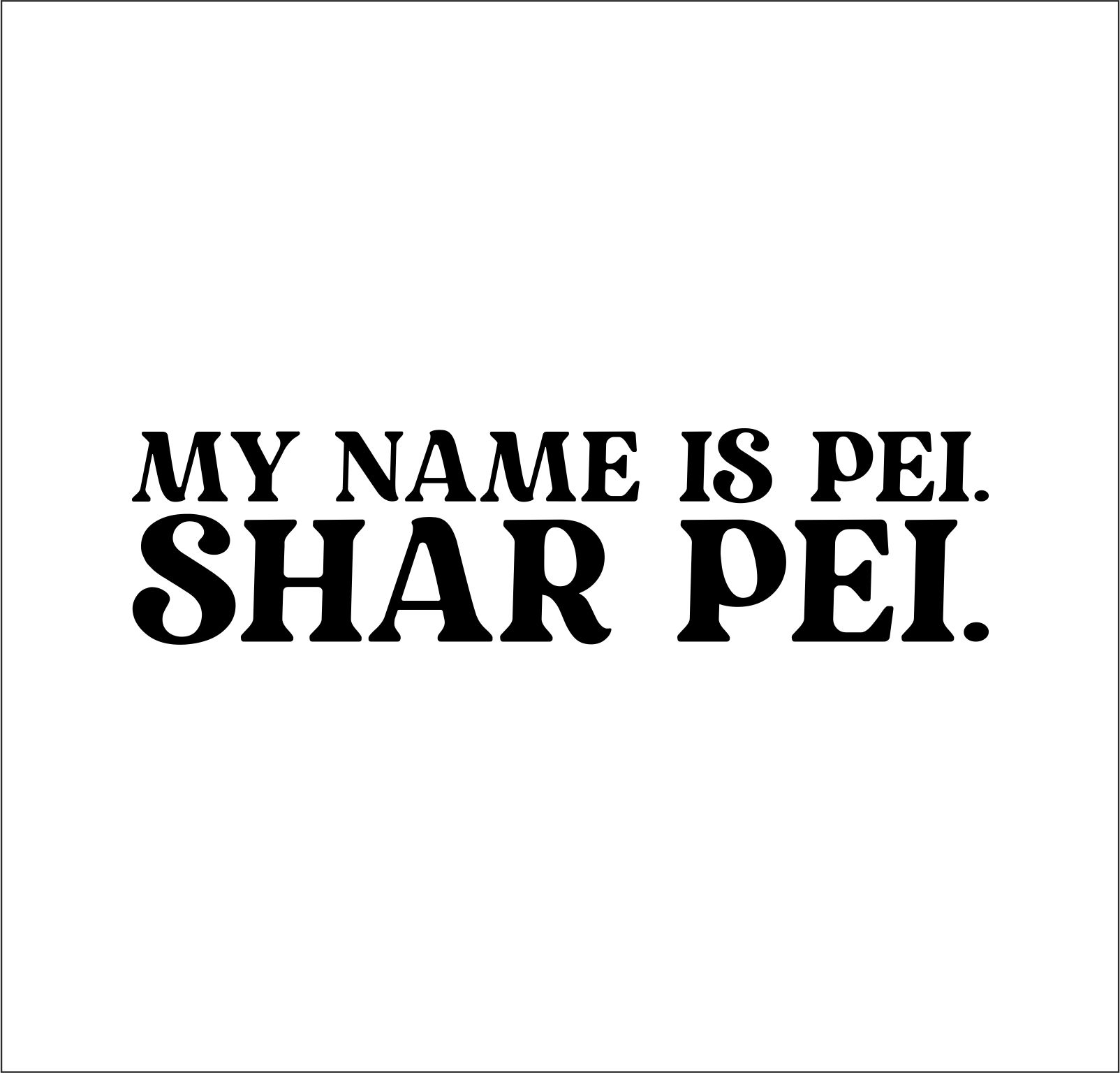 Shar Pei Dog Name  Hundeaufkleber Hundemotiv Folie Faltenhund Chinese