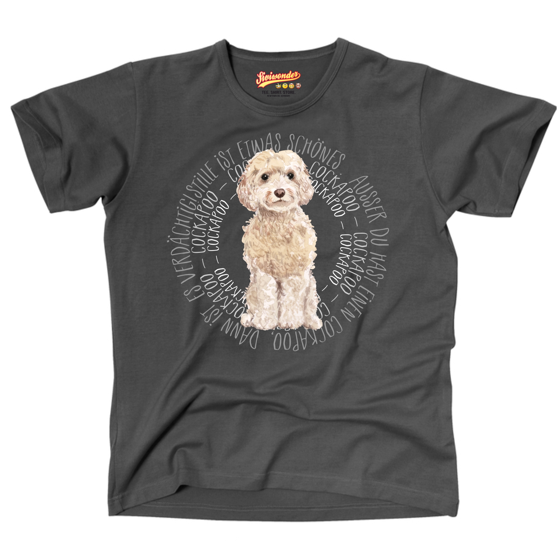 COCKAPOO UNISEX T-SHIRT CIRCLE Watercolor by SIVIWONDER