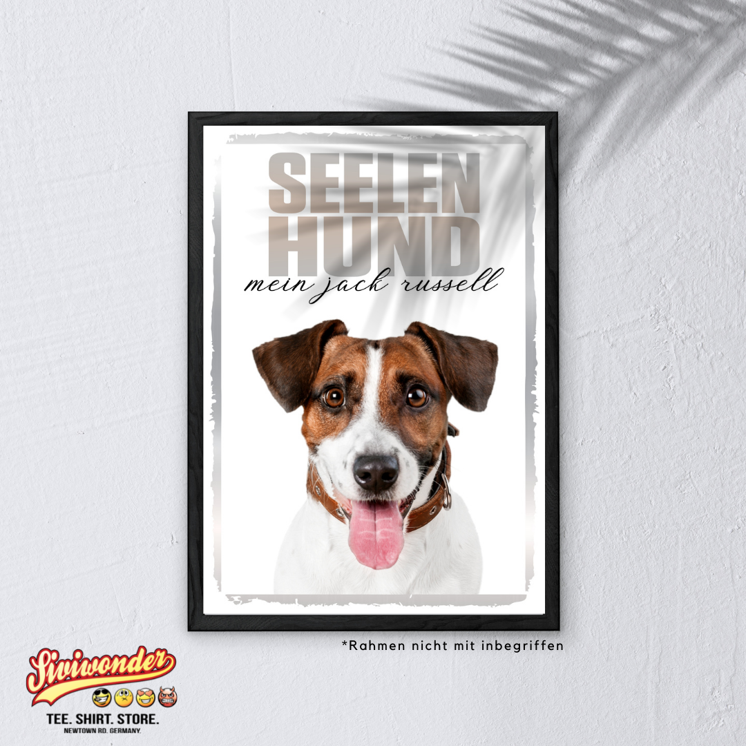 Jack Russell Seelenhund Dog Schild Spruch Türschild Hundeschild Warnschild Soulmate
