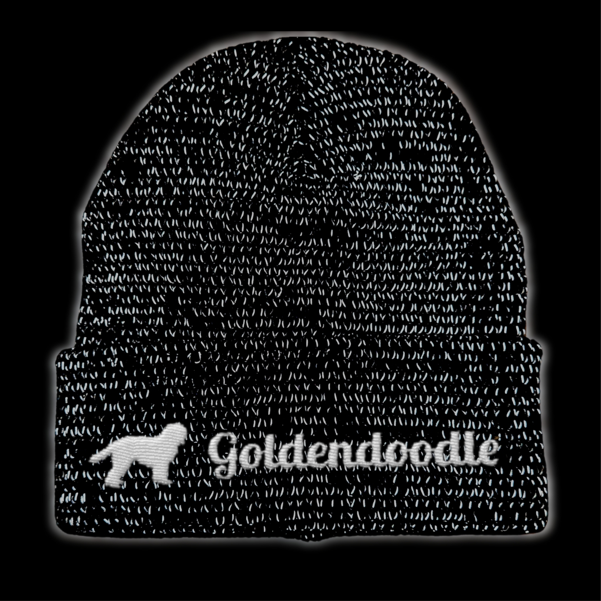 Goldendoodle reflektierende Mütze Stickerei Hund Winter Strickmütze reflex Beanie warm