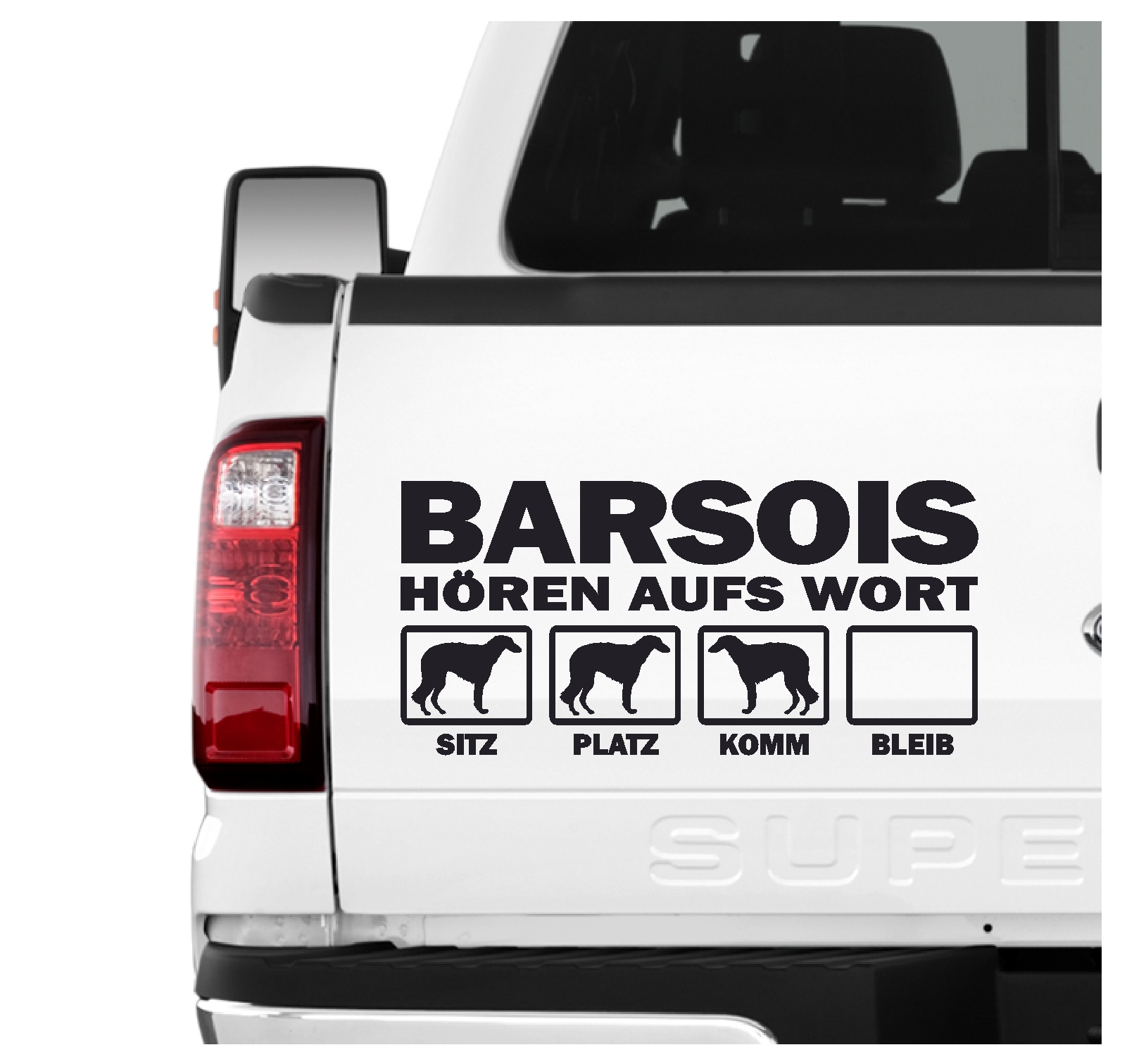 Barsoi Borzoi Russischer Windhund Russian Wolfhound Dog  Hört aufs Wort Hunde Aufkleber Sticker Autoaufkleber