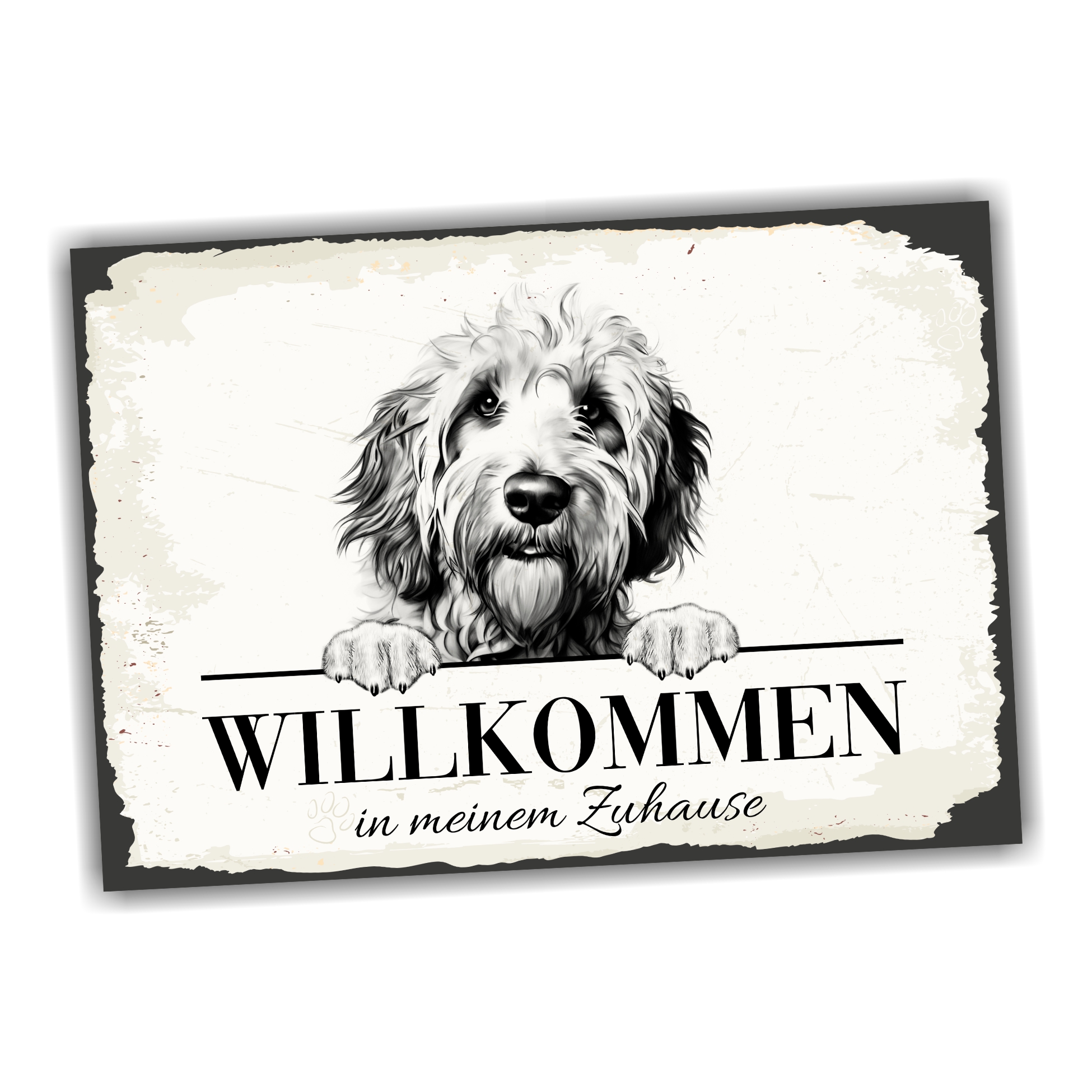 Hundeschild Willkommen Zuhause Labradoodle  Doodle Schild