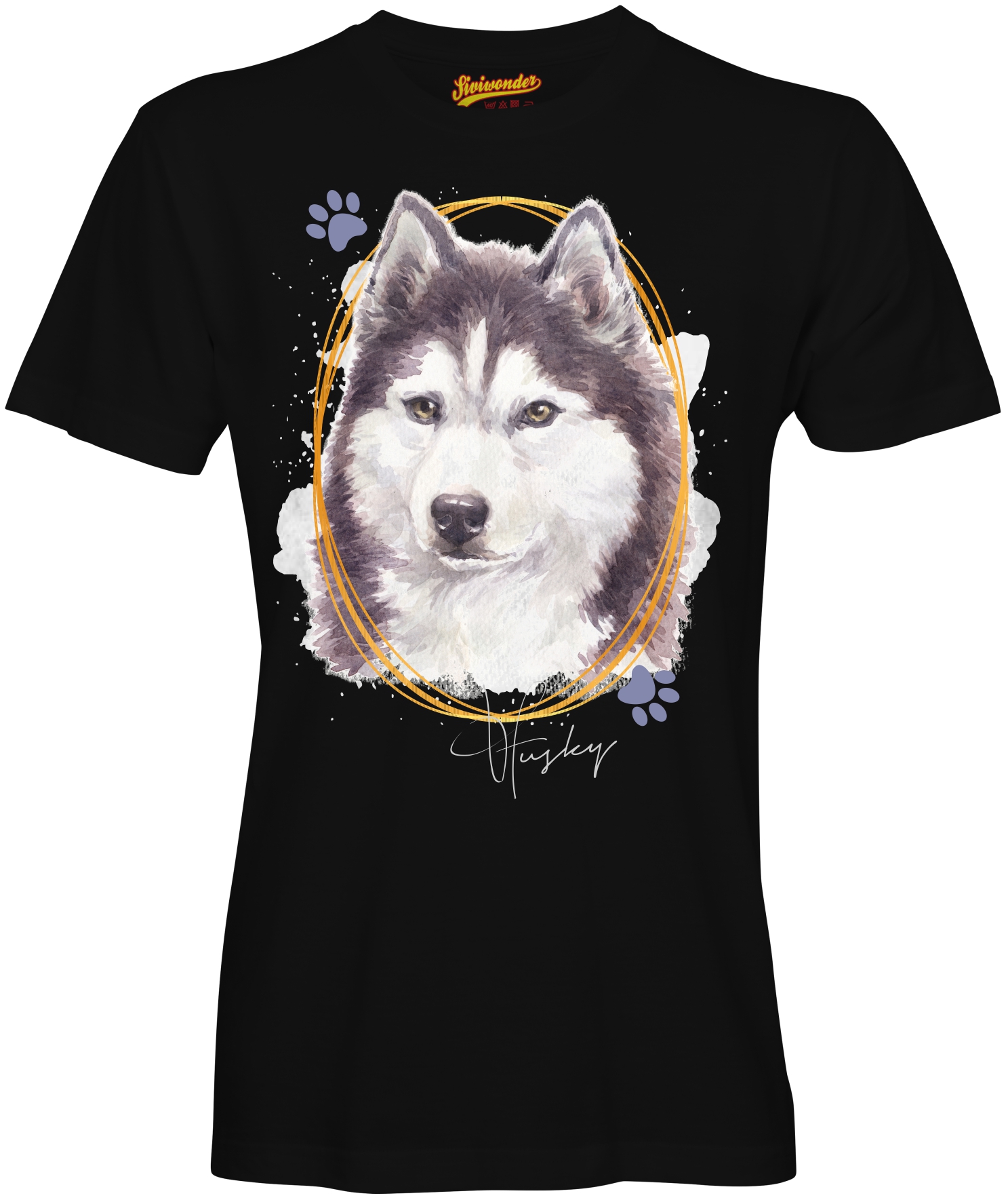 Unisex T-Shirt HUSKY Signature Dogs by Siviwonder