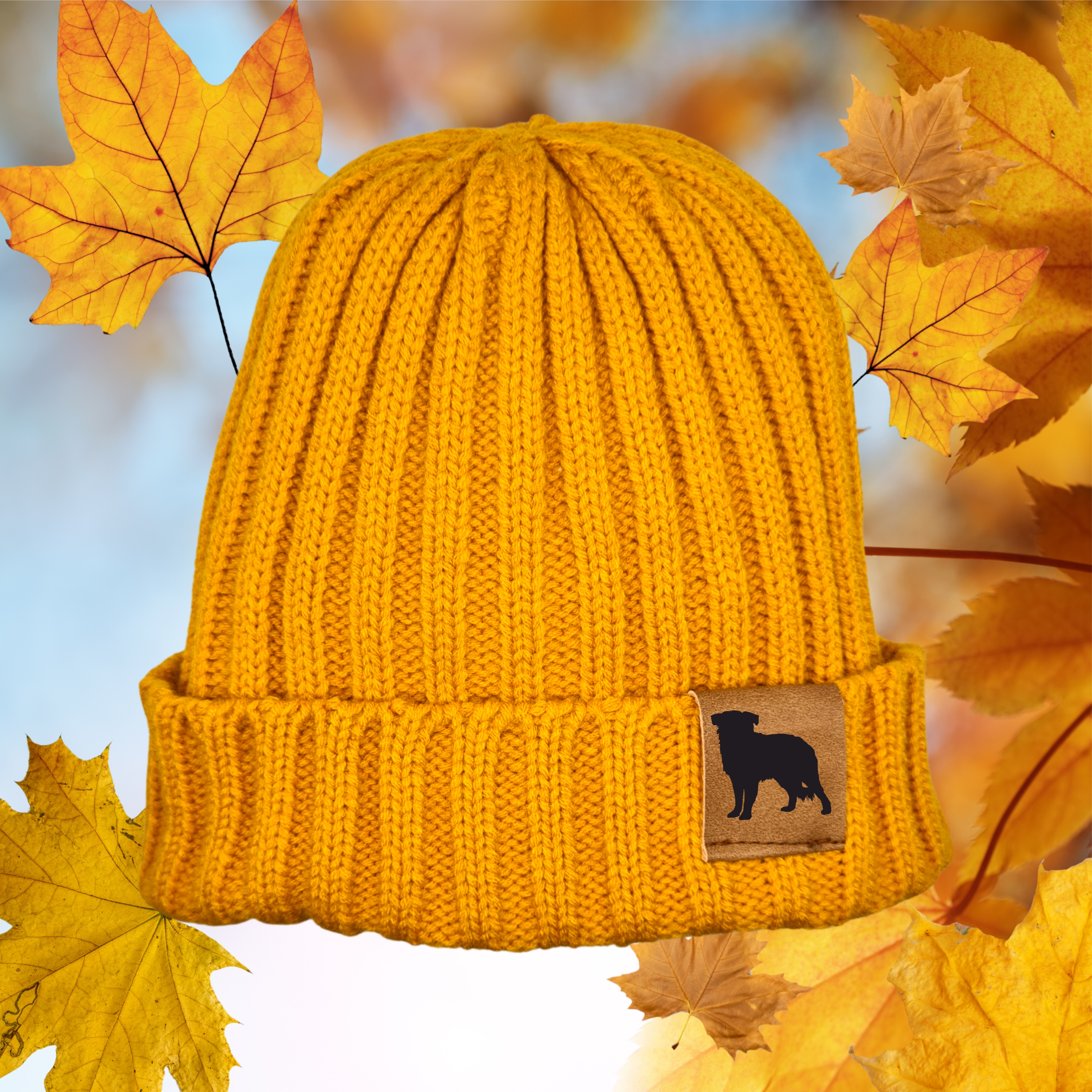 Strickmütze "Australian Shepherd Aussie"  Beanie Mütze Urban Witzig Spruch Warm Winter Herbst Farben