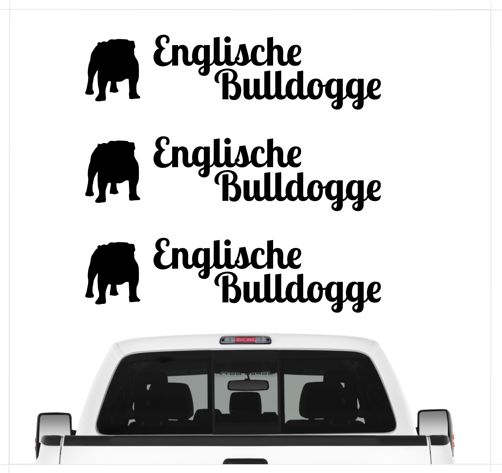 Englische Bulldogge Bully Aufkleber 3er Set Hundeaufkleber Hundemotiv Hund Folie