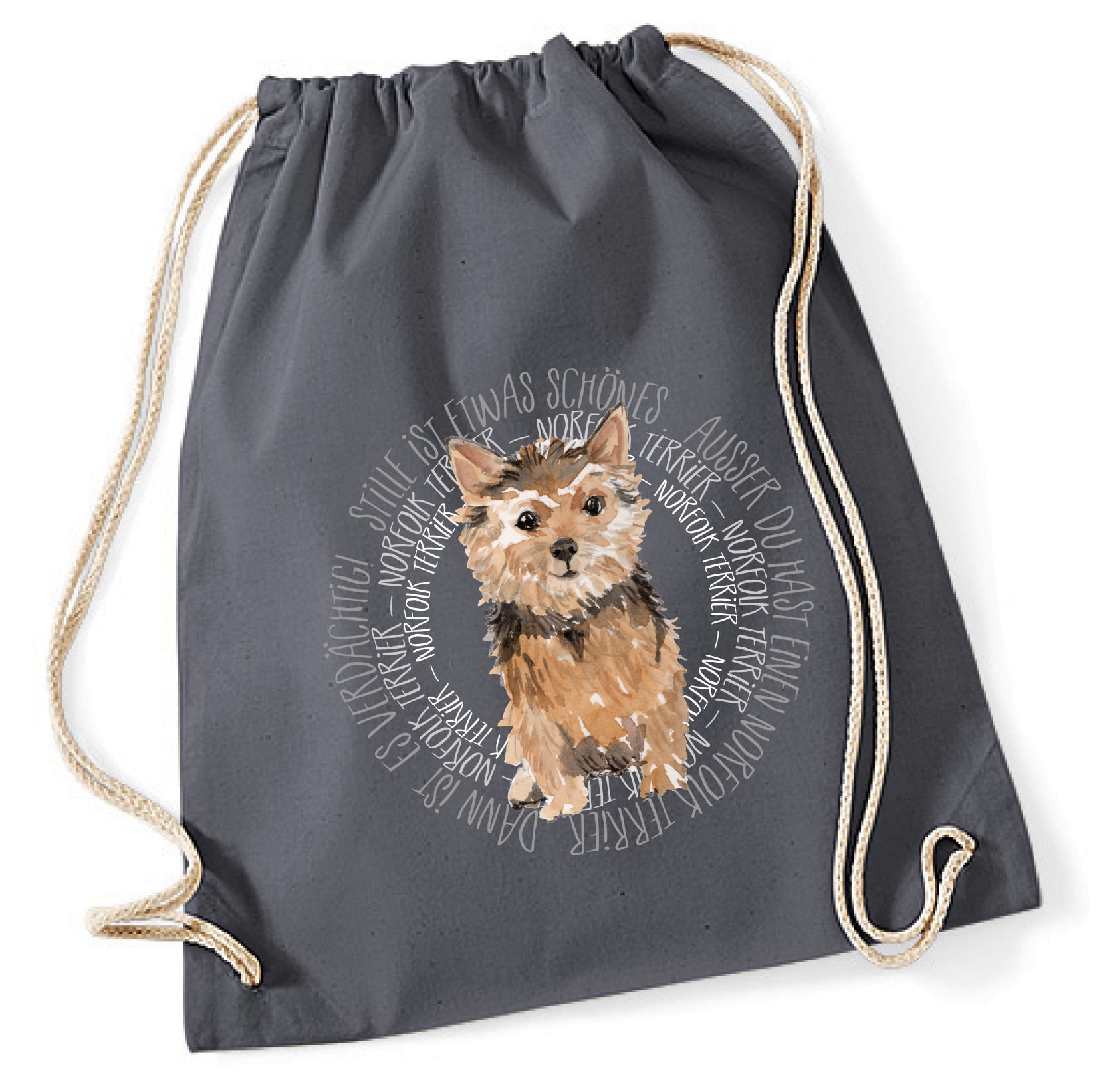 NORFOLK TERRIER TURNBEUTEL CIRCLE Watercolor by SIVIWONDER