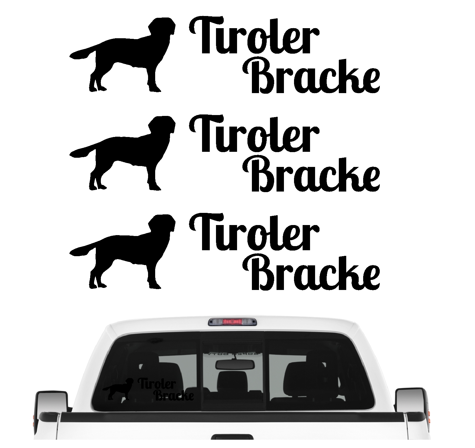 Tiroler Bracke Aufkleber 3er Set Hundeaufkleber Hundemotiv Hund Folie