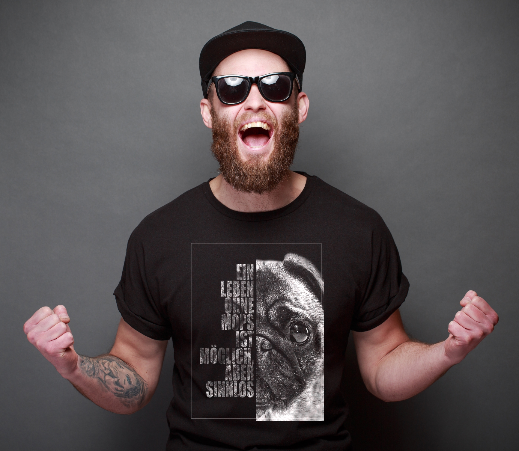 Mops Unisex T-Shirt Face Hundemotiv Doberman Pug Carlino Chinese pug Dutch bulldog  Dutch mastiff Mini mastiff  Carlin Doguillo