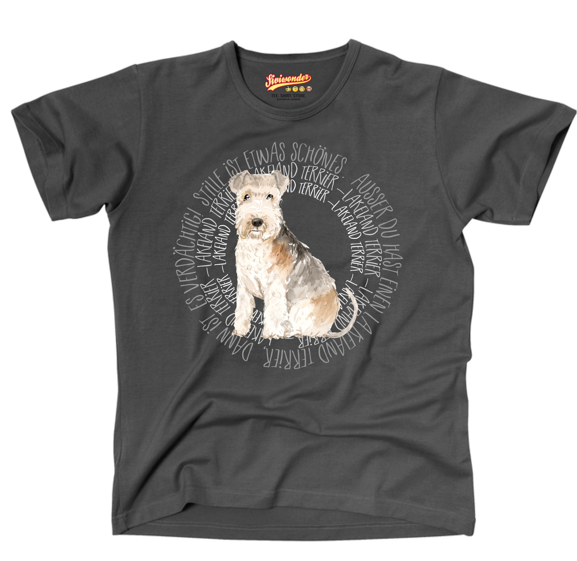 LAKELAND TERRIER UNISEX T-SHIRT CIRCLE Watercolor by SIVIWONDER