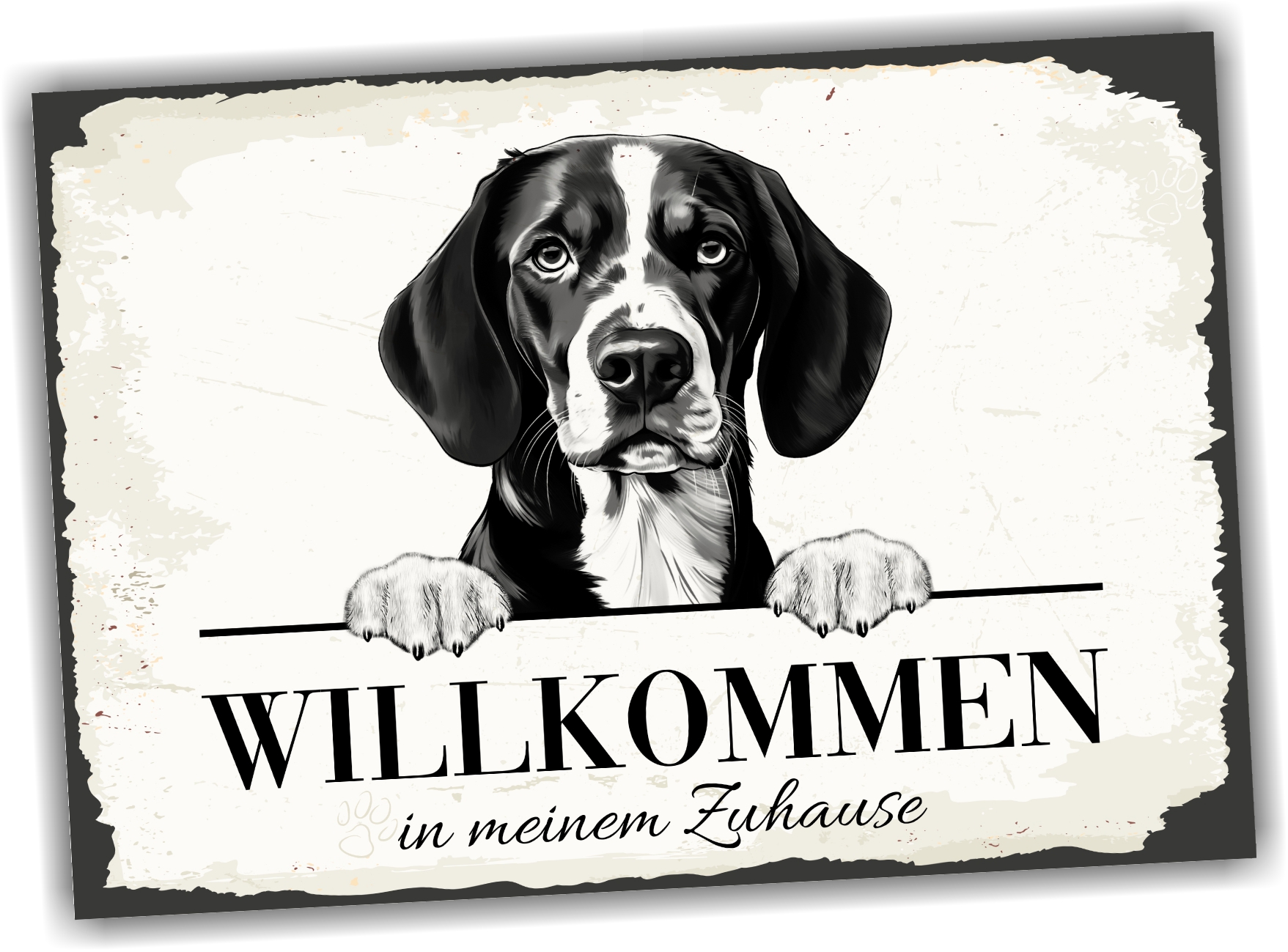 Hundeschild Willkommen Zuhause Beagle Schild Achtung Zaun Frau Spruch Türschild Hundeschild Warnschild  Design by Siviwonder