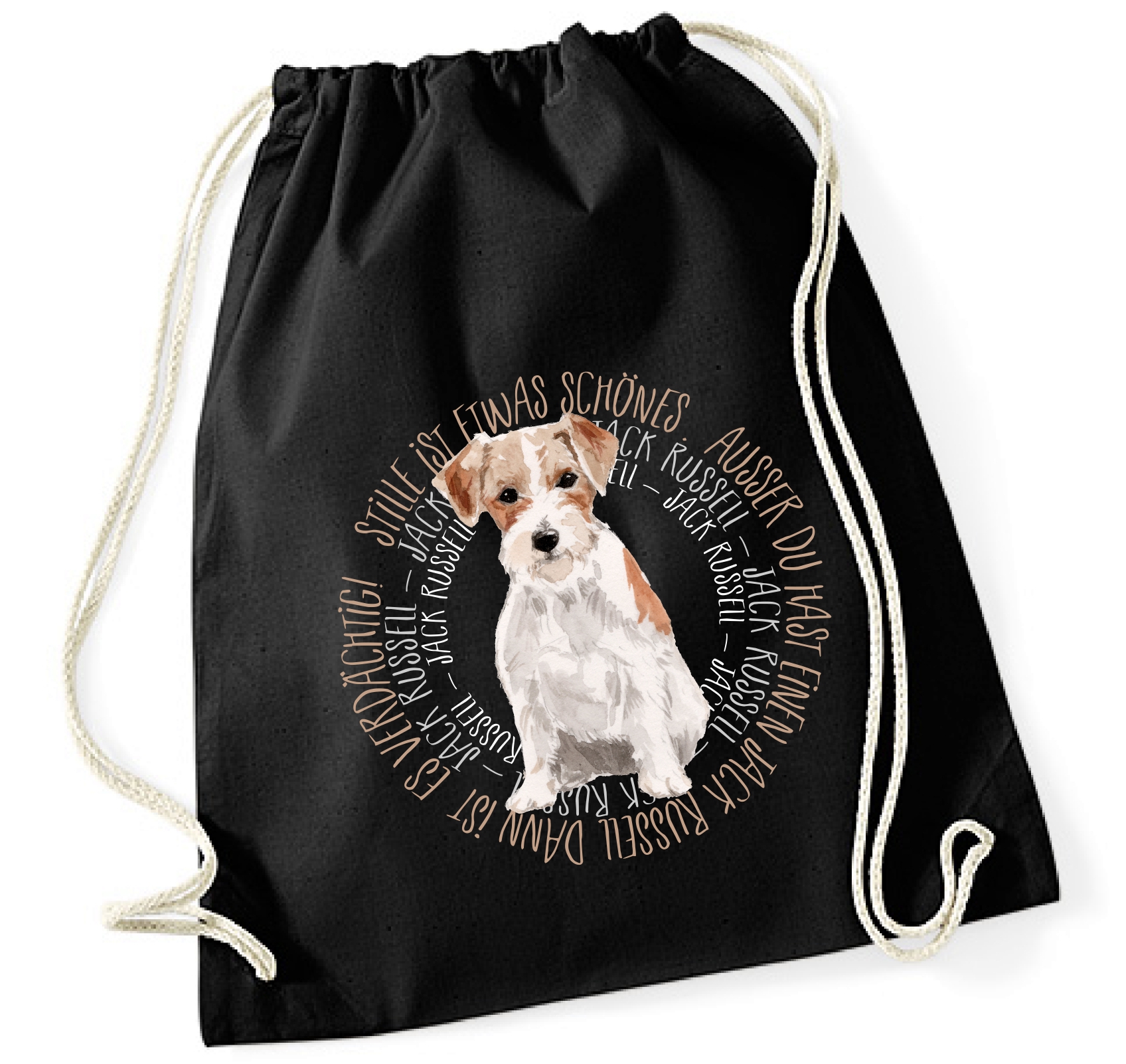 JACK RUSSELL TURNBEUTEL CIRCLE Watercolor by SIVIWONDER