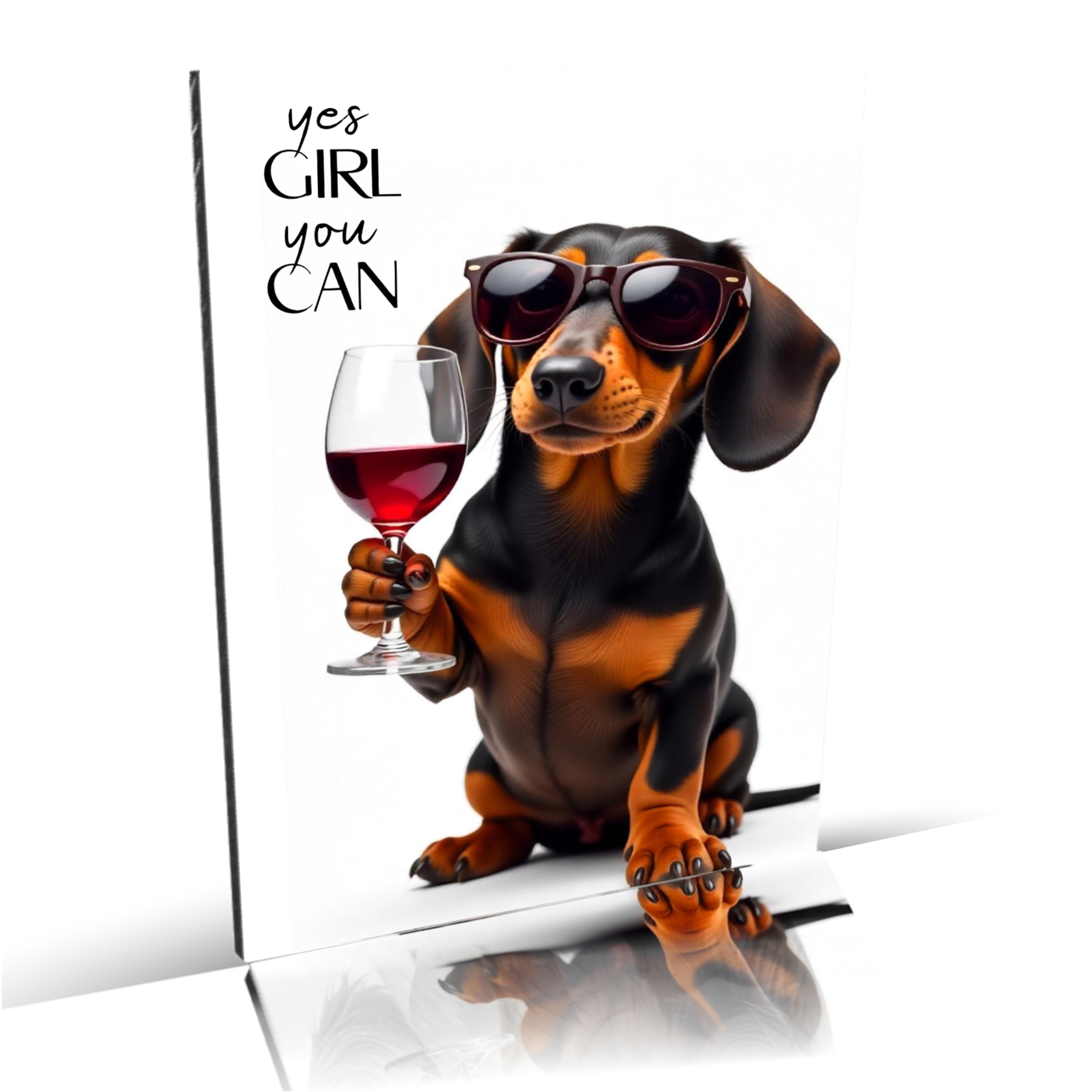 Schild Hund Dackel Artprint Wein Spruch Deko Wanddekor Geschenkidee Weinliebhaber Quotes