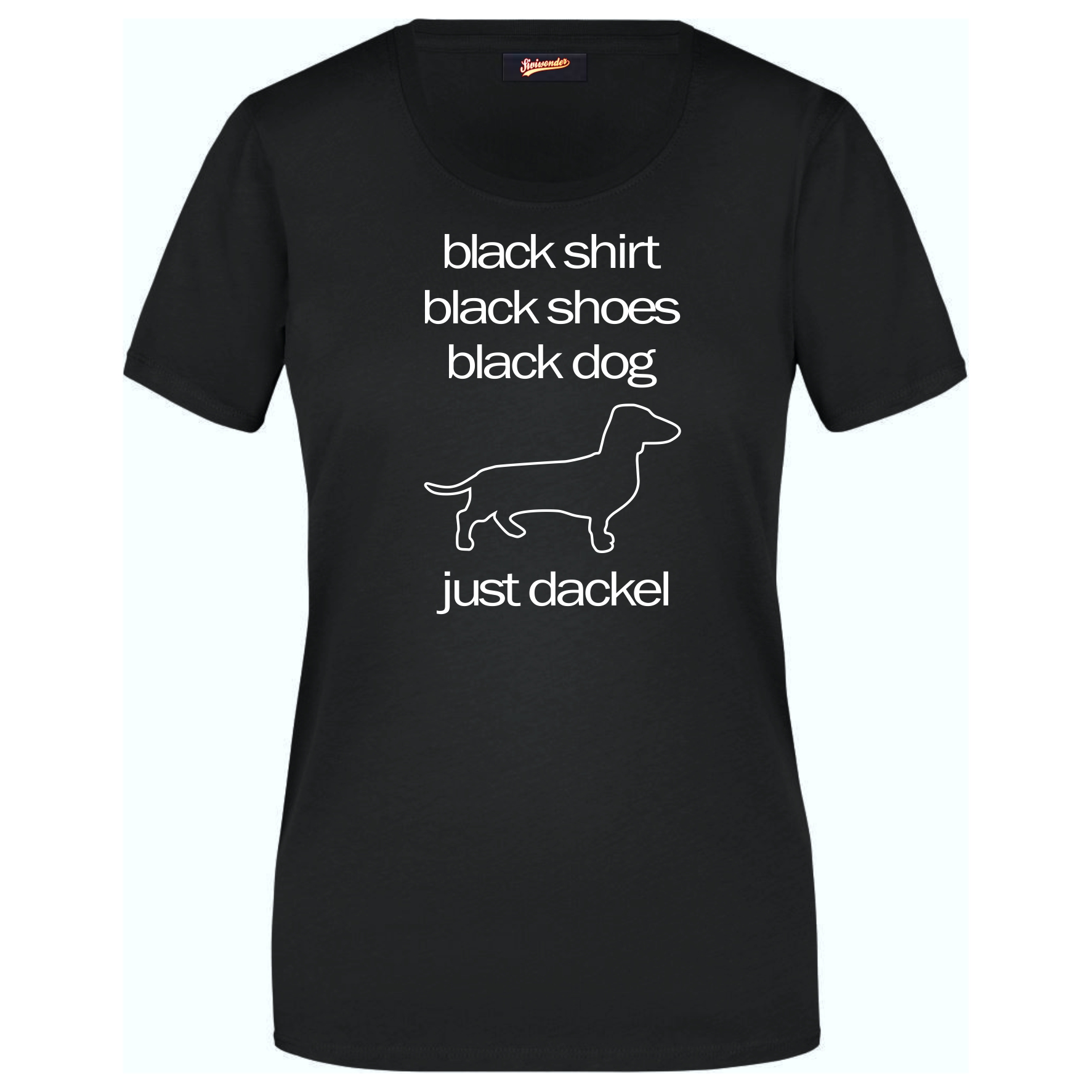 Dackel  Black Dog Unisex T-Shirt Hundemotiv Dachshund Teckel Wiener Dog