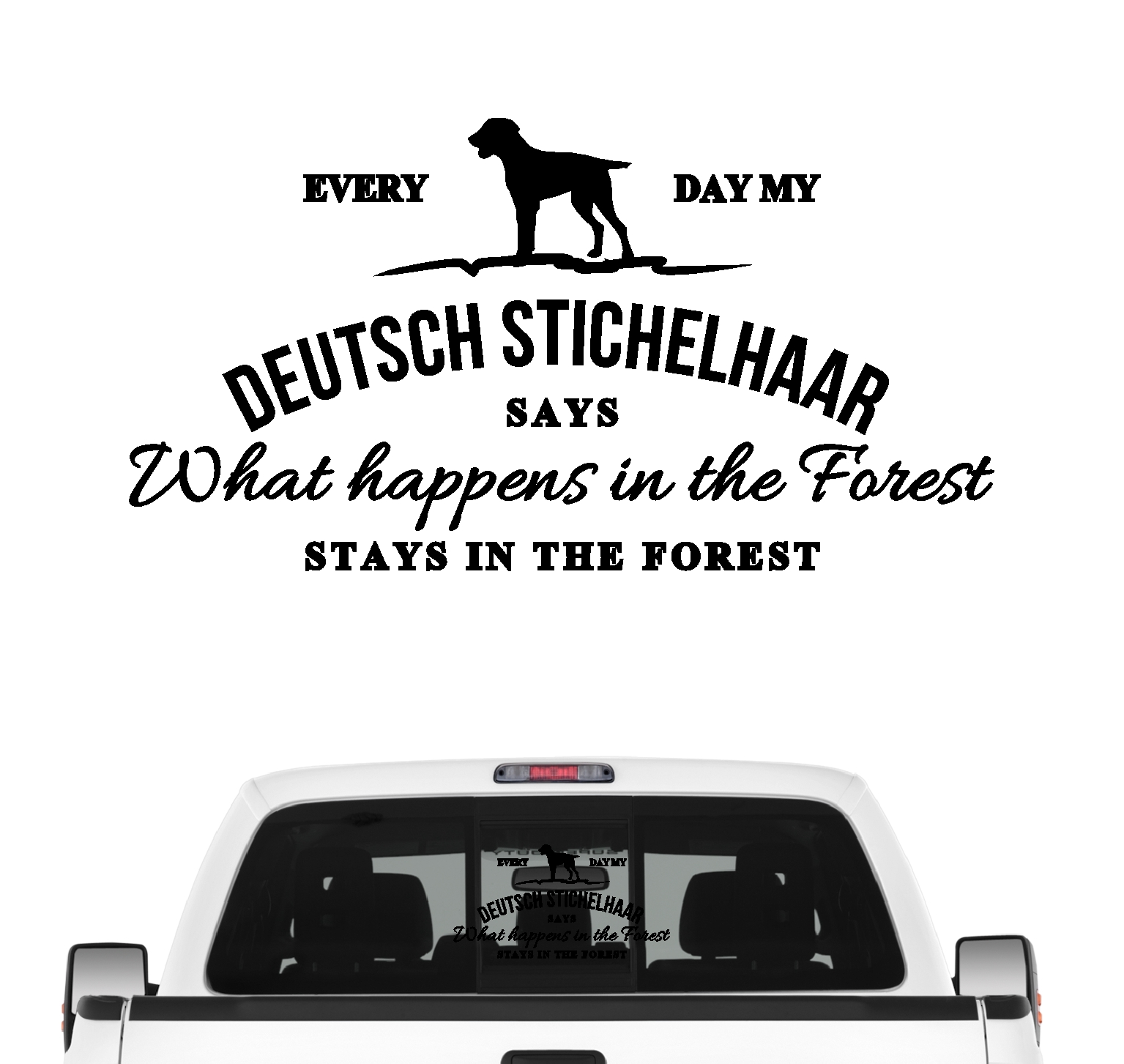 Deutsch Stichelhaar Vintage Hundeaufkleber Hundemotiv Folie DS Vorstehhund